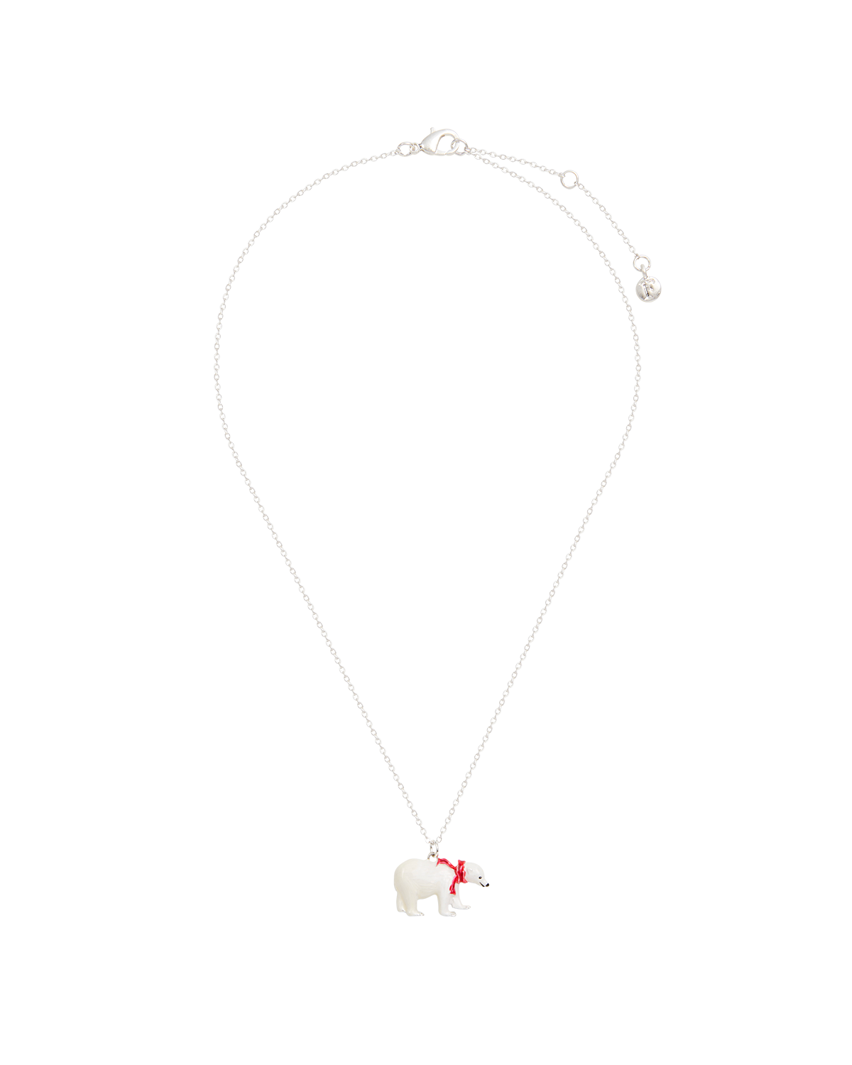 Necklace with a polar bear pendant on a white background