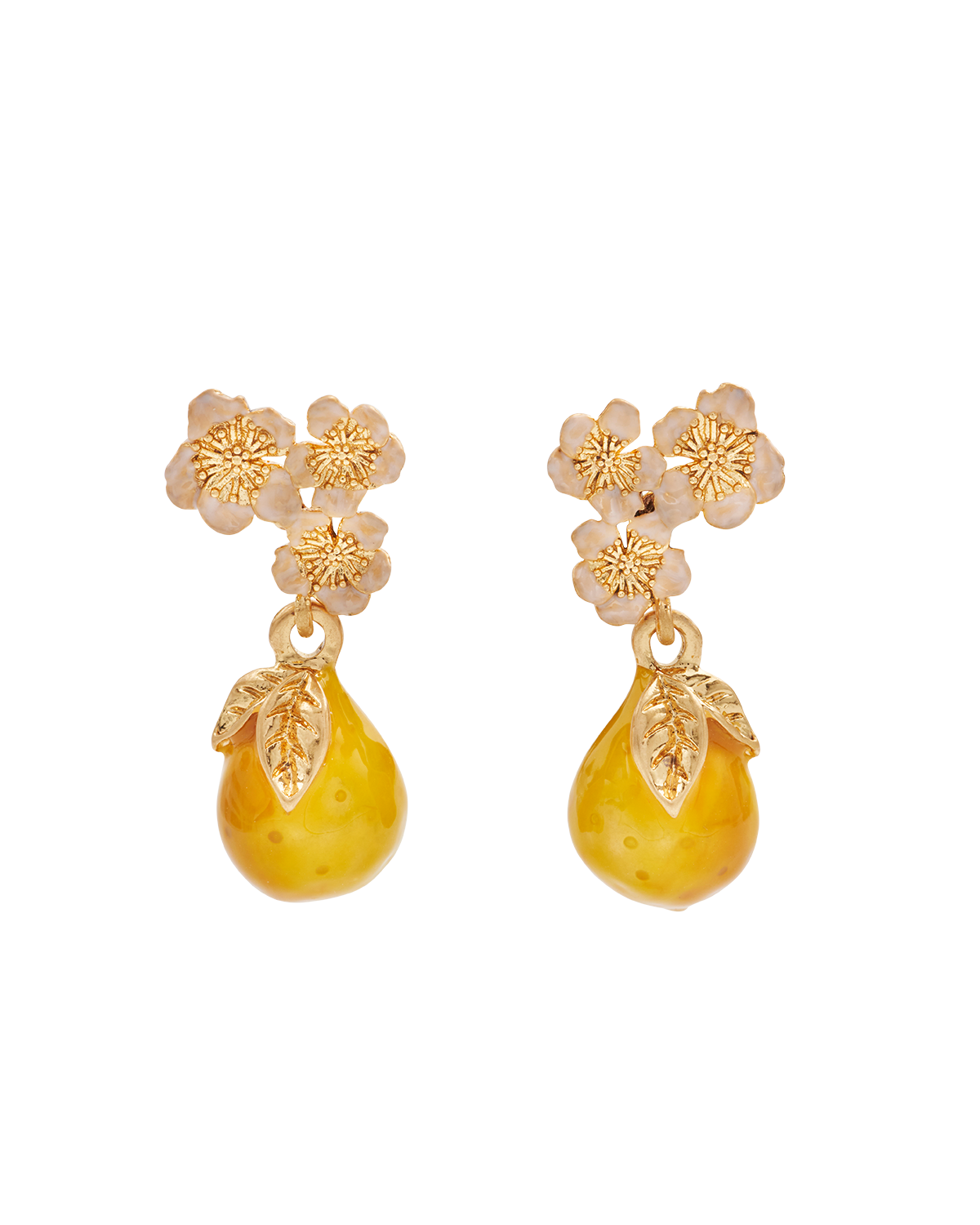 Golden Pear Drop Plated Earrings