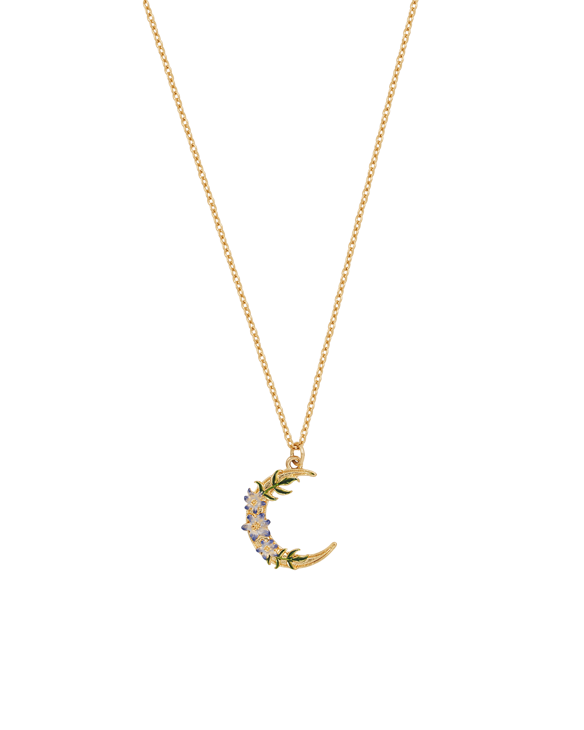 Gold Nightshade Moon Pendant Necklace