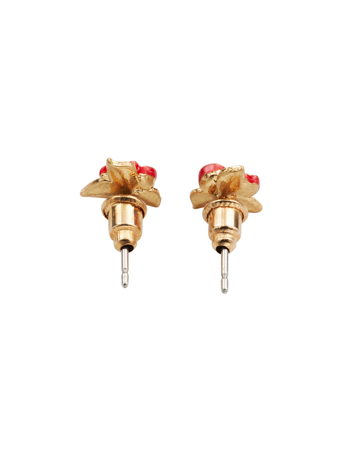 Gold English Rose Stud Earrings