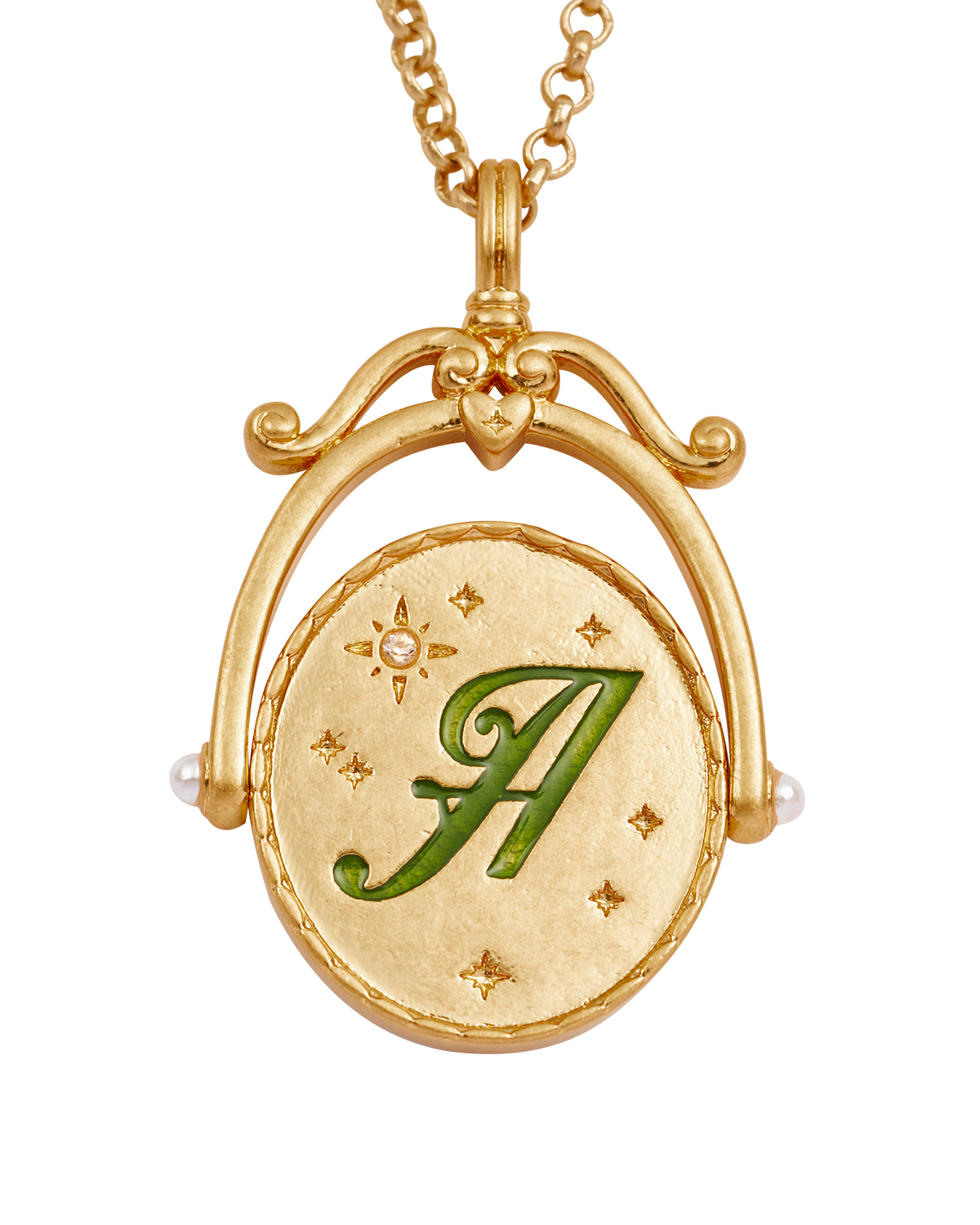 Initial Anemone Spinner Necklace