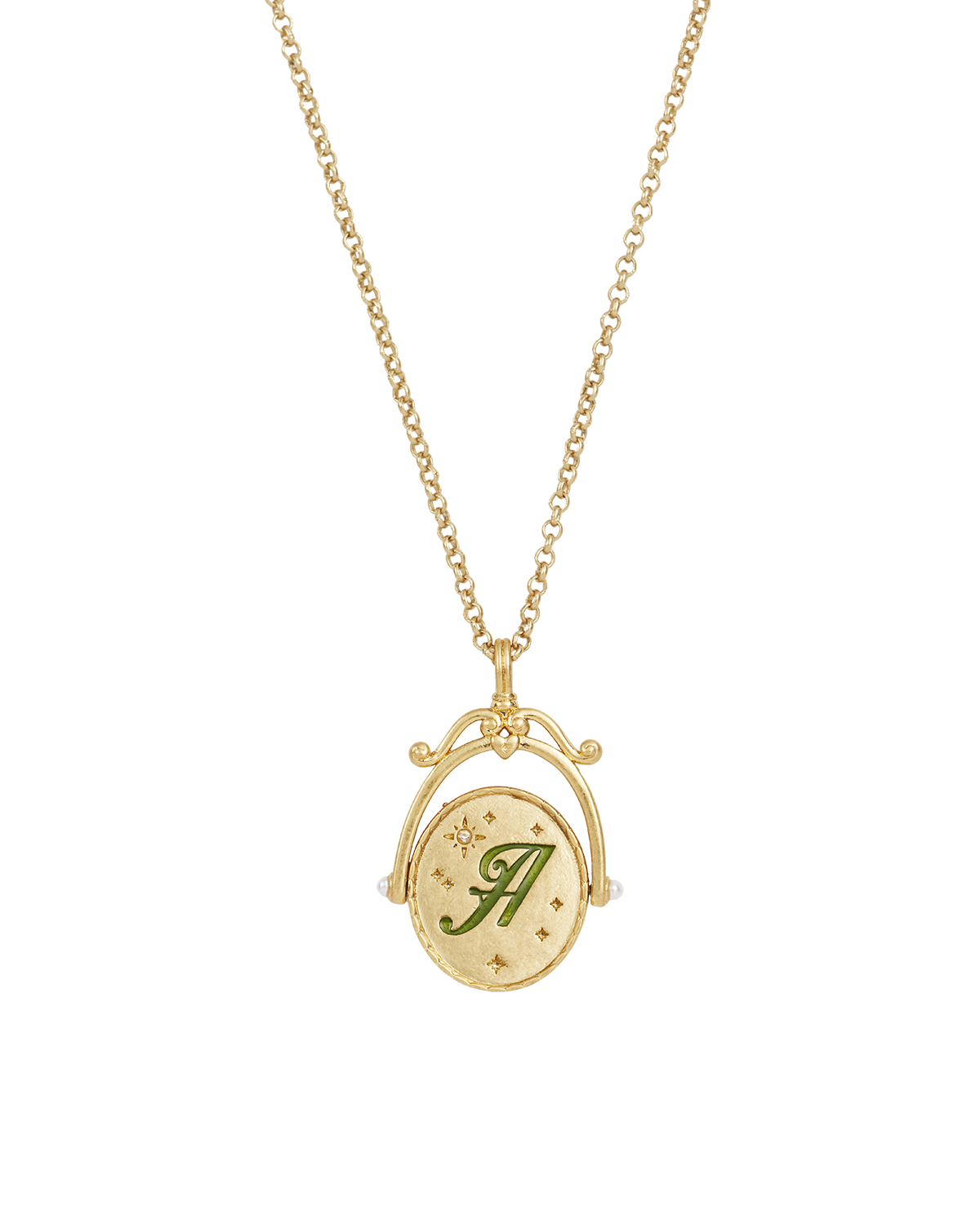 Collar Spinner Oro inicial "A" Anémona