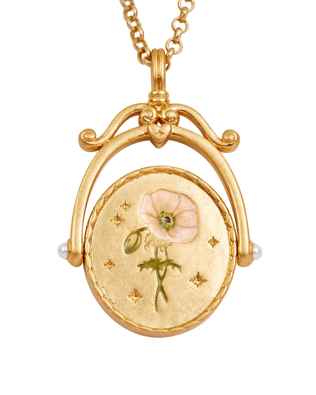 Collar Spinner Oro inicial "A" Anémona