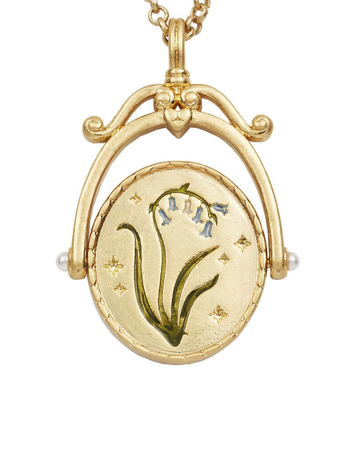 B Initial Bluebell Gold Spinner Necklace