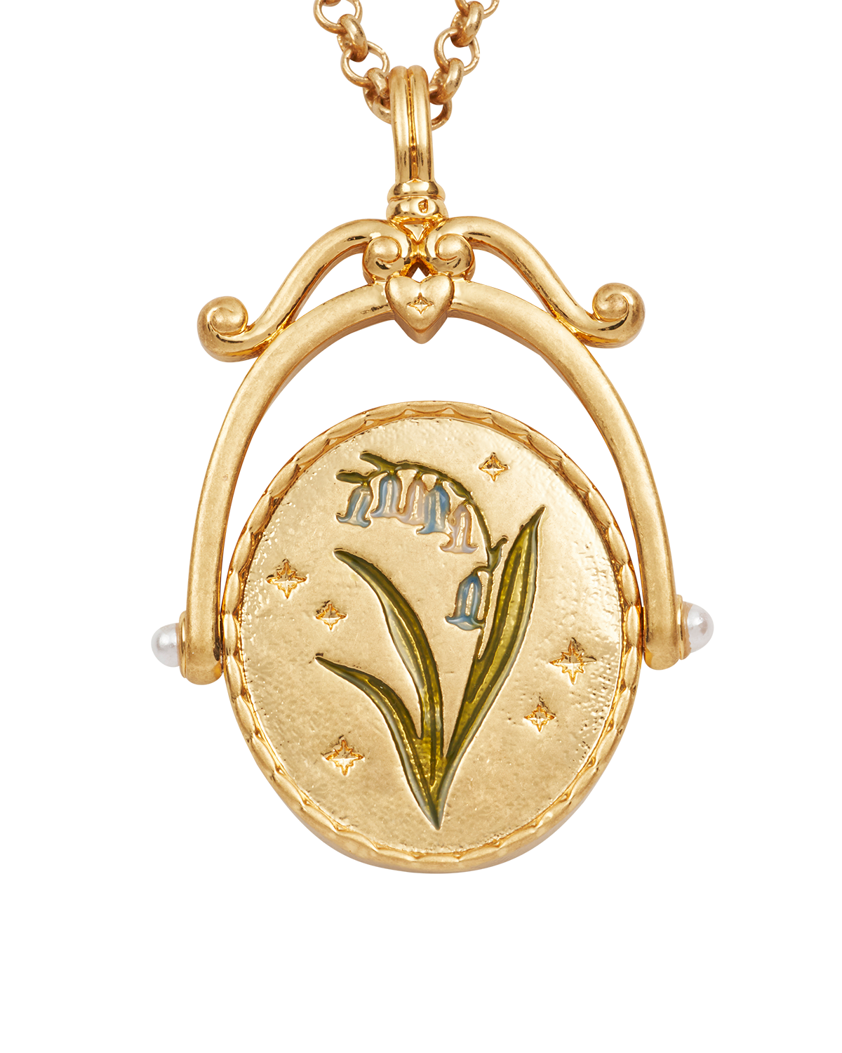 Collar Spinner Oro inicial "B" Bluebell
