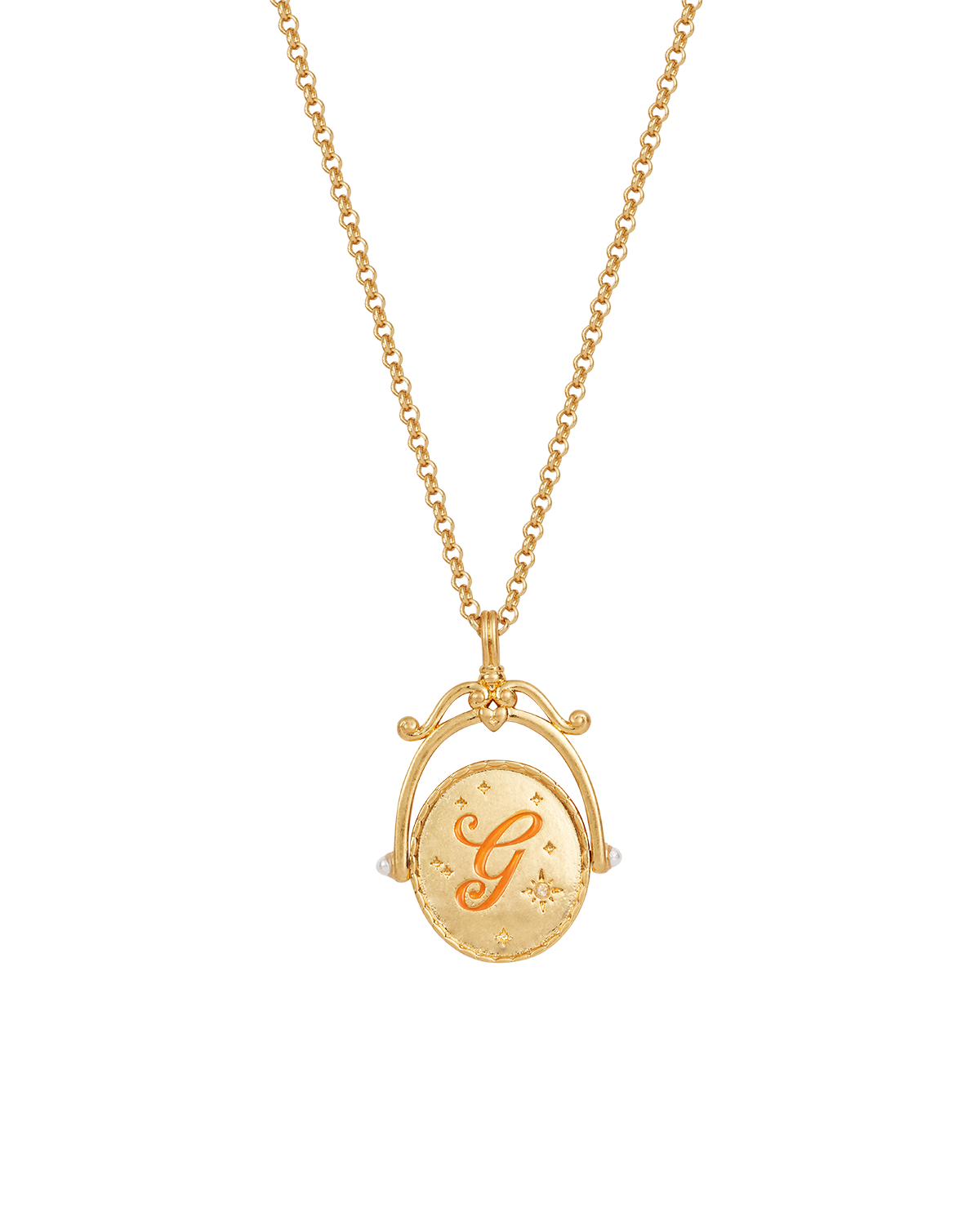 Collar Spinner Oro inicial "G" Gerbera