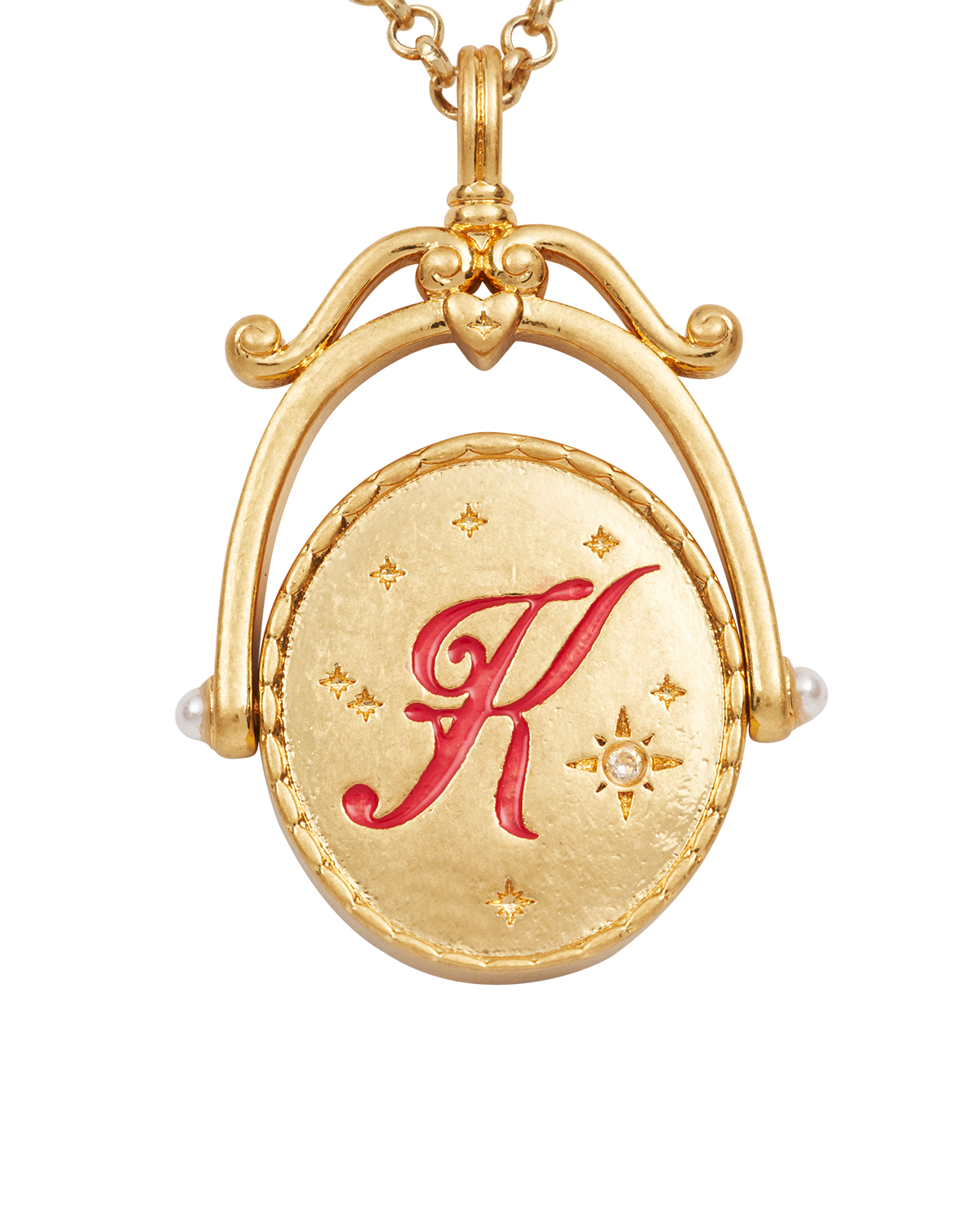 K Initial Kalmia Spinner Necklace