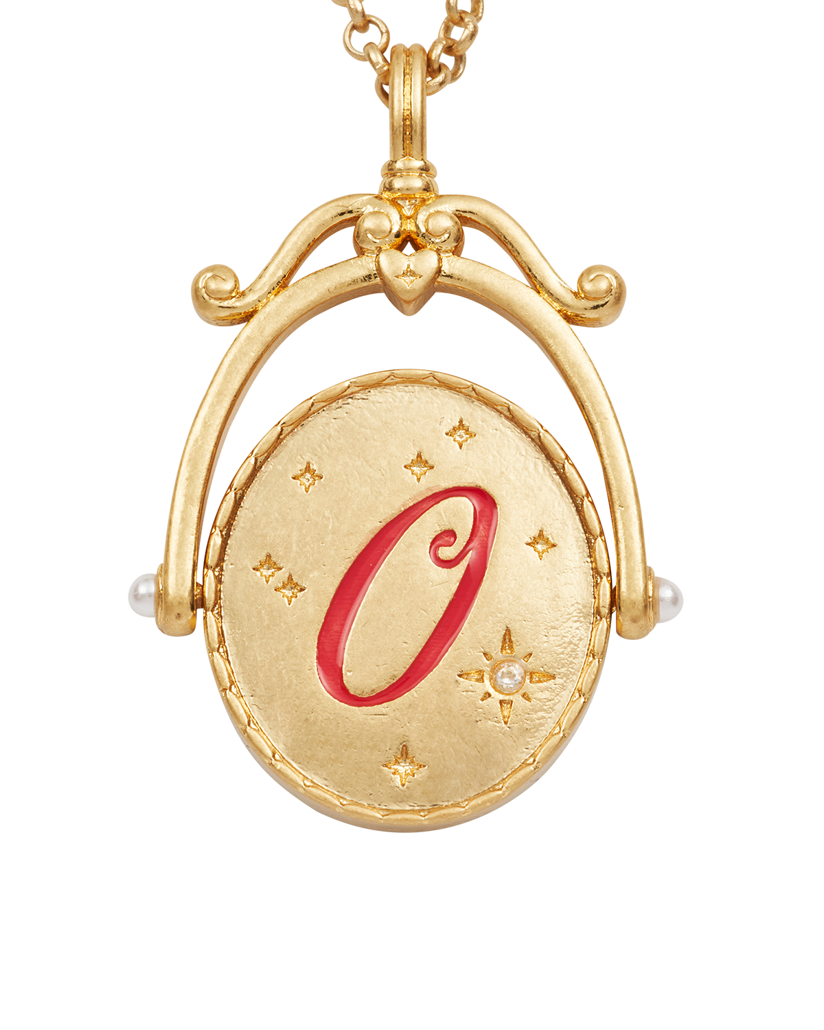 O Initial Orchid Spinner Necklace