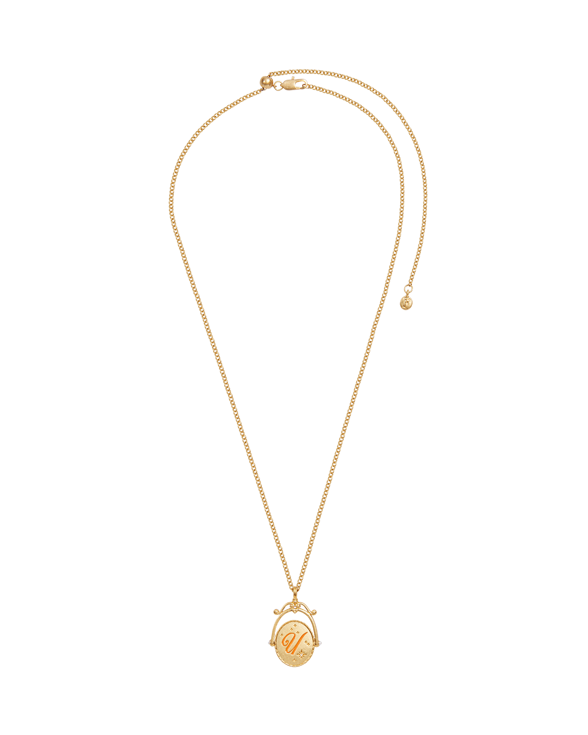 U Initial Ursinia Gold Spinner Necklace