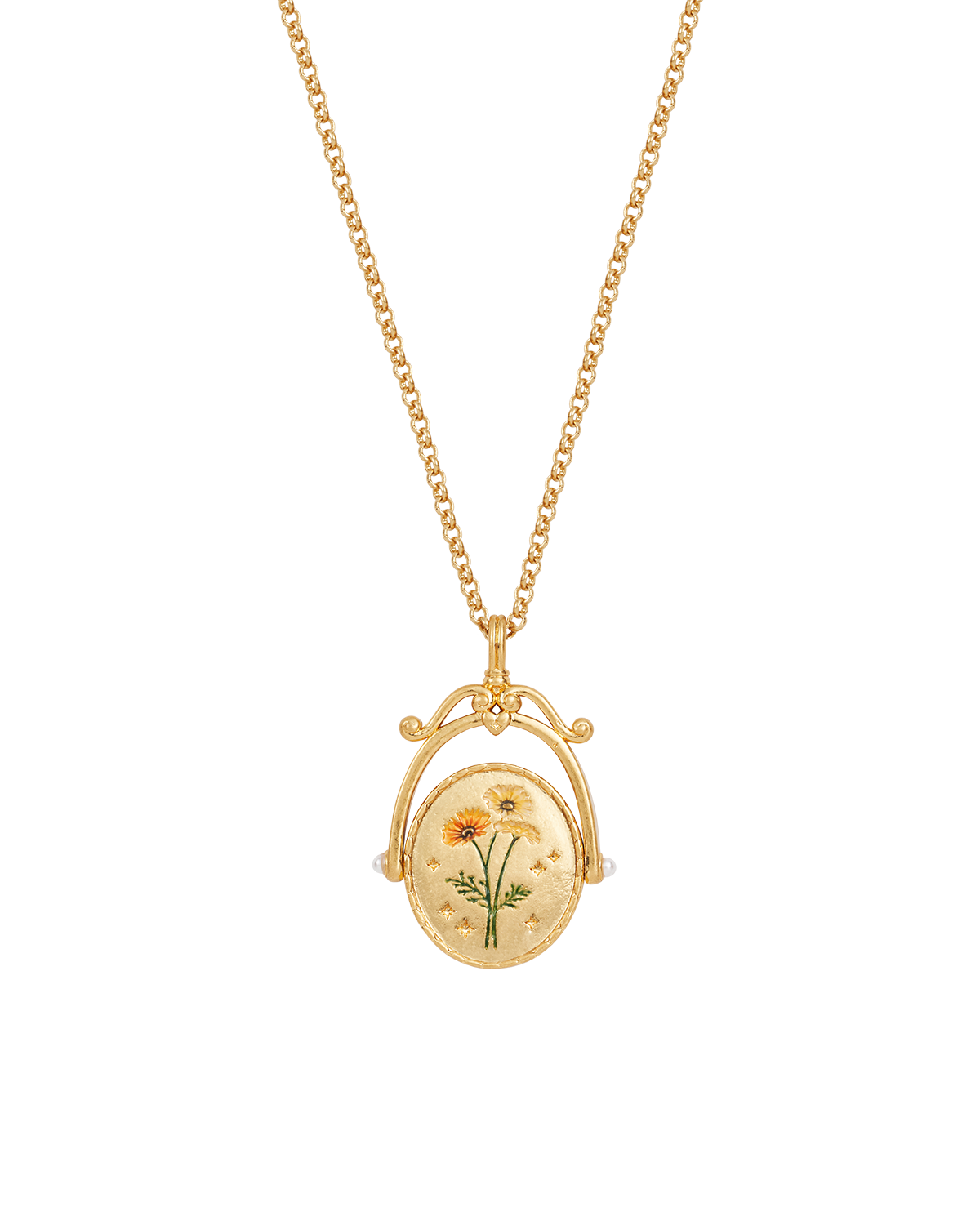 U Initial Ursinia Gold Spinner Necklace