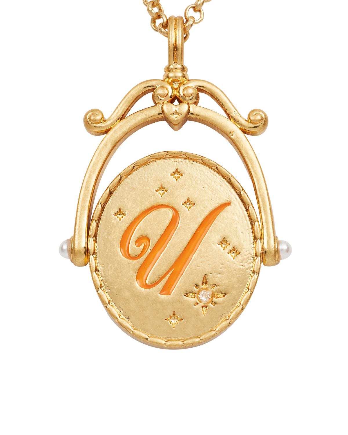 U Initial Ursinia Gold Spinner Necklace