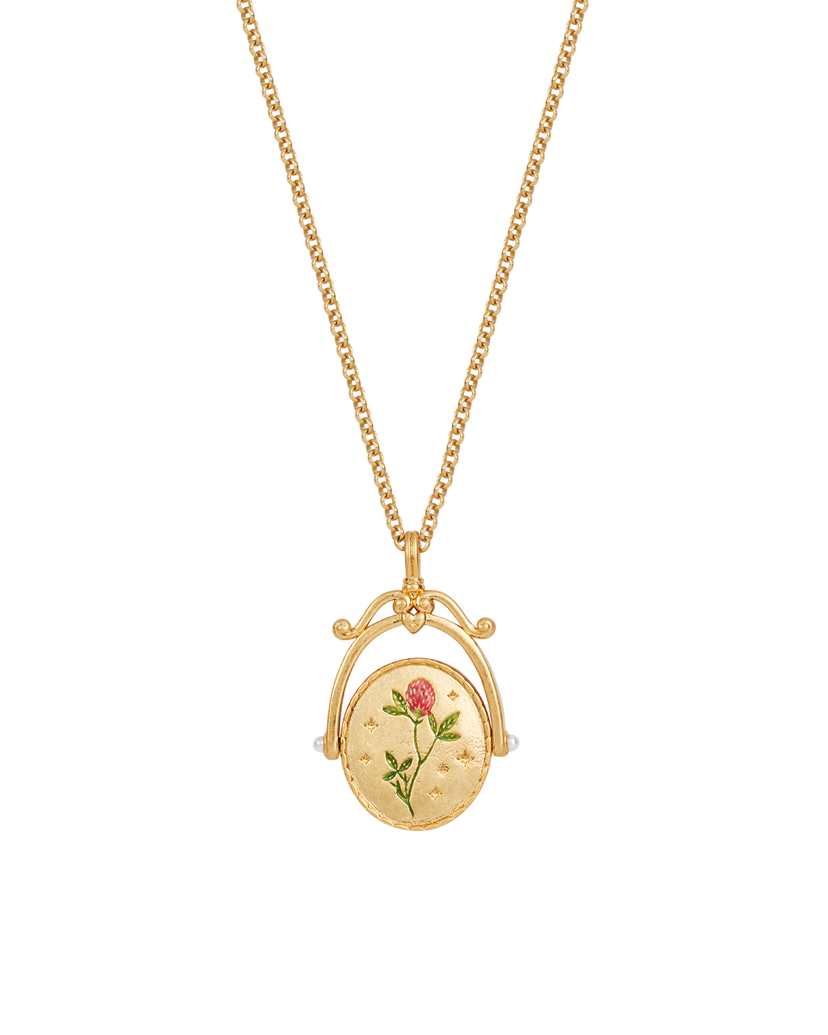 Collar Spinner Oro inicial "Z" Trébol Zigzag