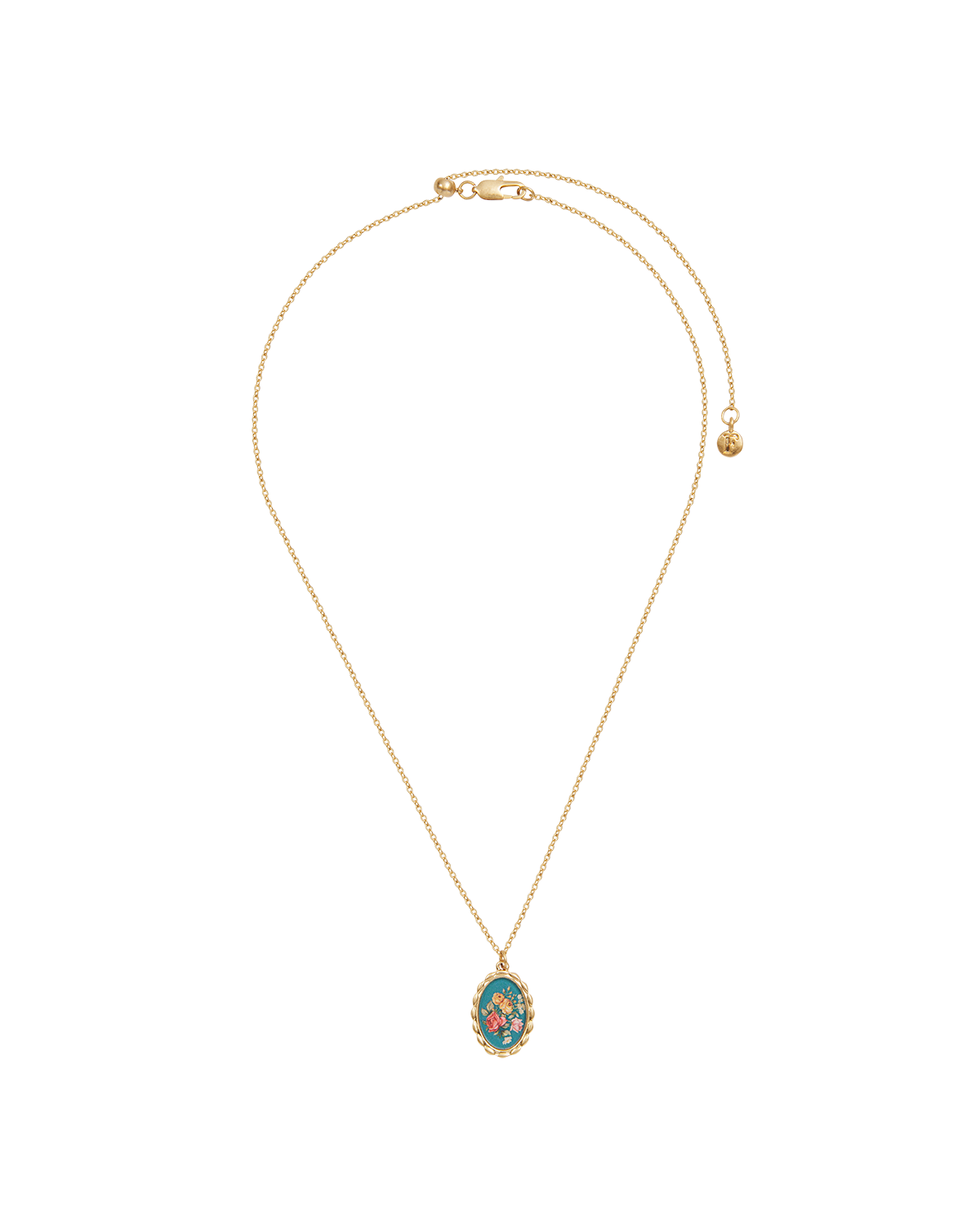 Gold Roses Vintage Framed Necklace