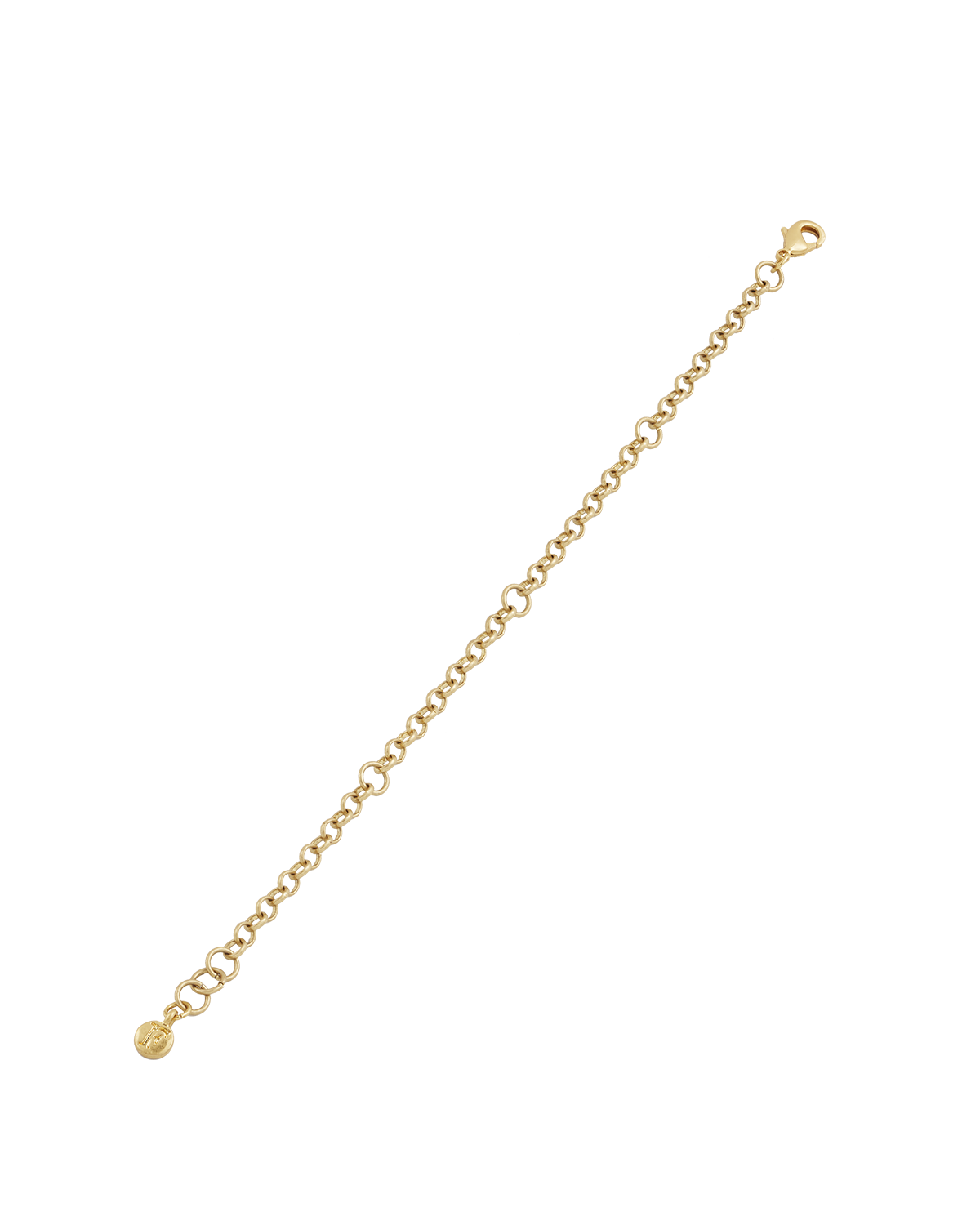 Gold chain bracelet on a white background