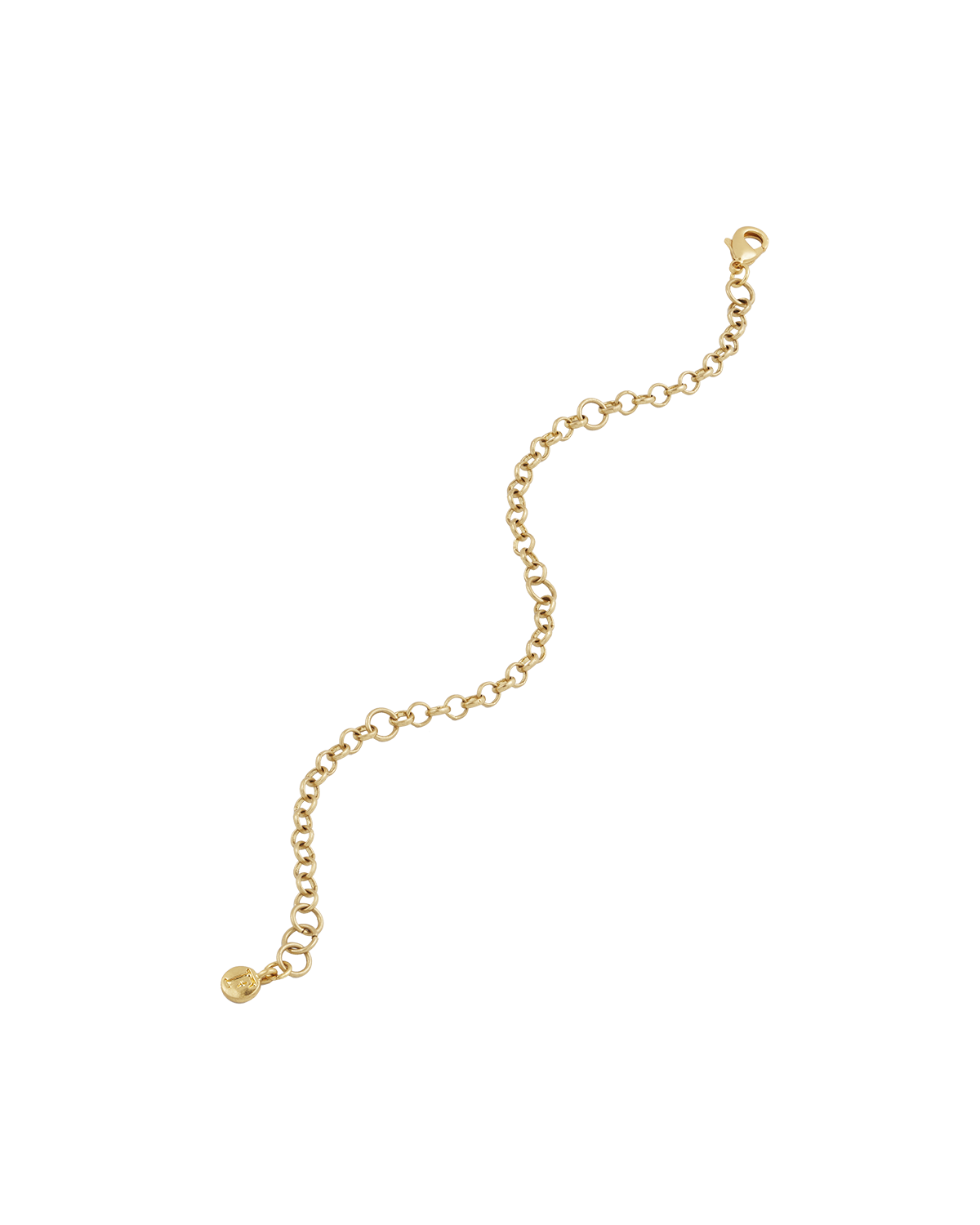 Gold chain bracelet on a white background