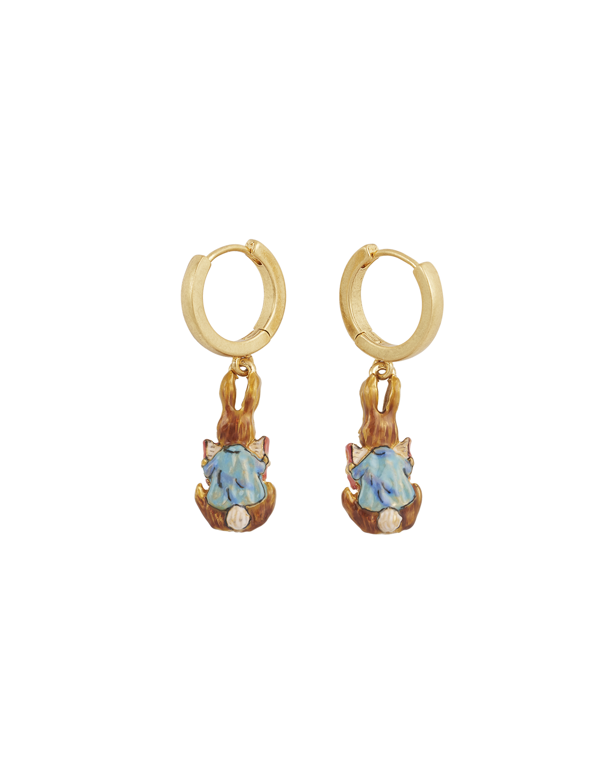 x Peter Rabbit Reading Charm Huggie Earrings