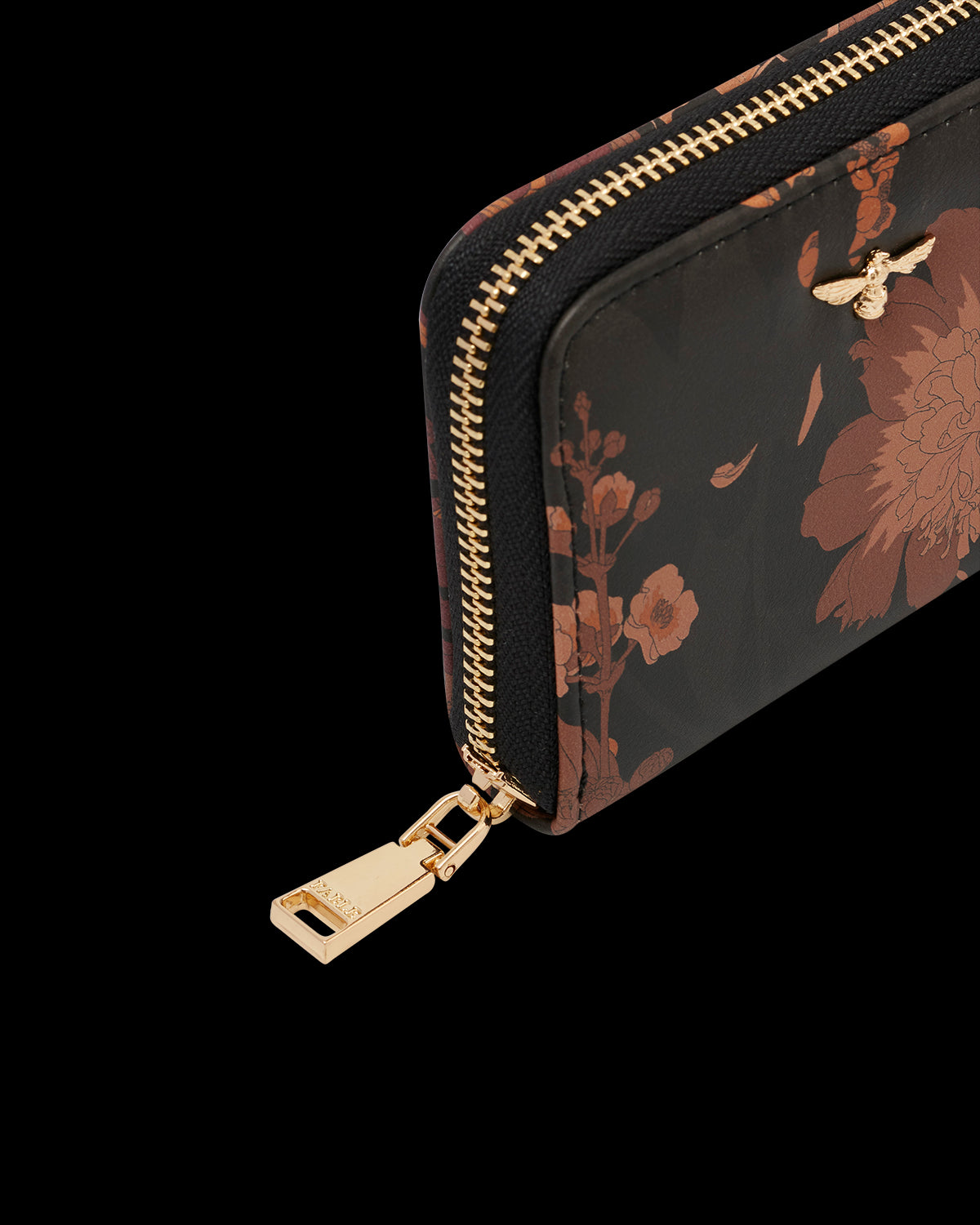 Borsellino Nero con Zip Deco Blooms