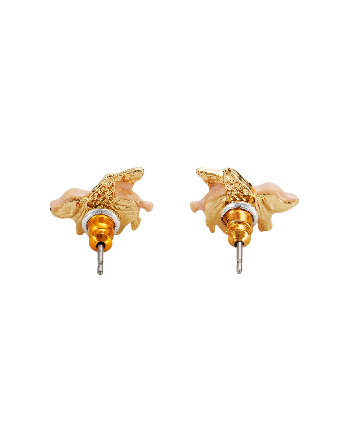 Gold Flying Pig Stud Earrings