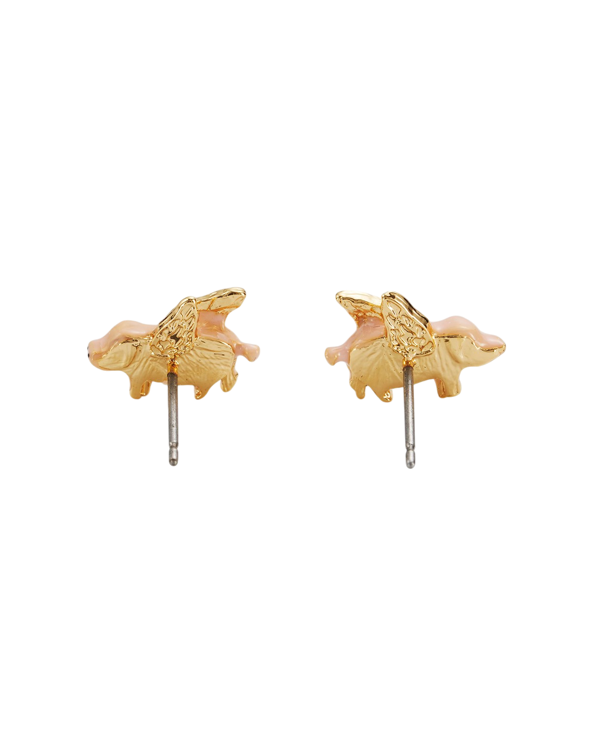 Gold Flying Pig Stud Earrings