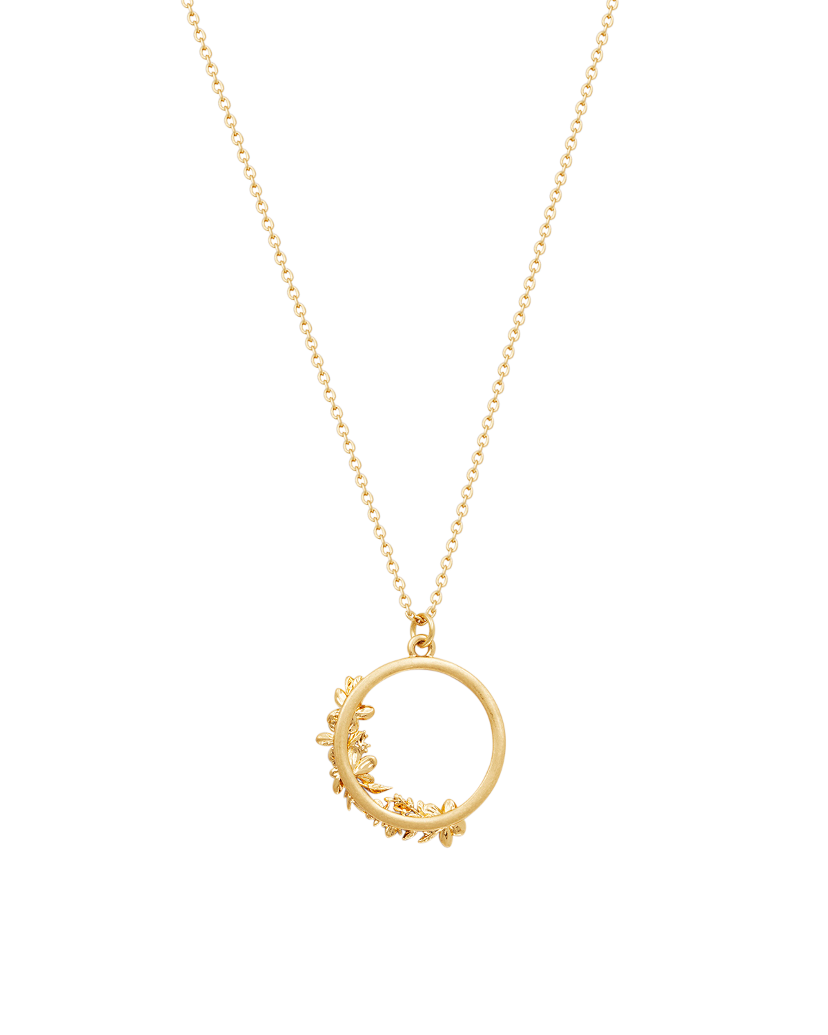 Back Gold Floral Wreath Necklace
