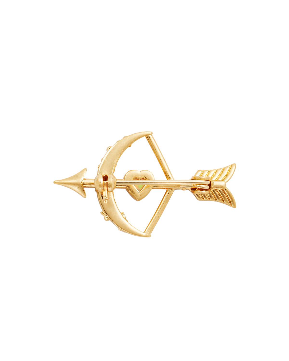 Gold Cupids Bow & Arrow Brooch