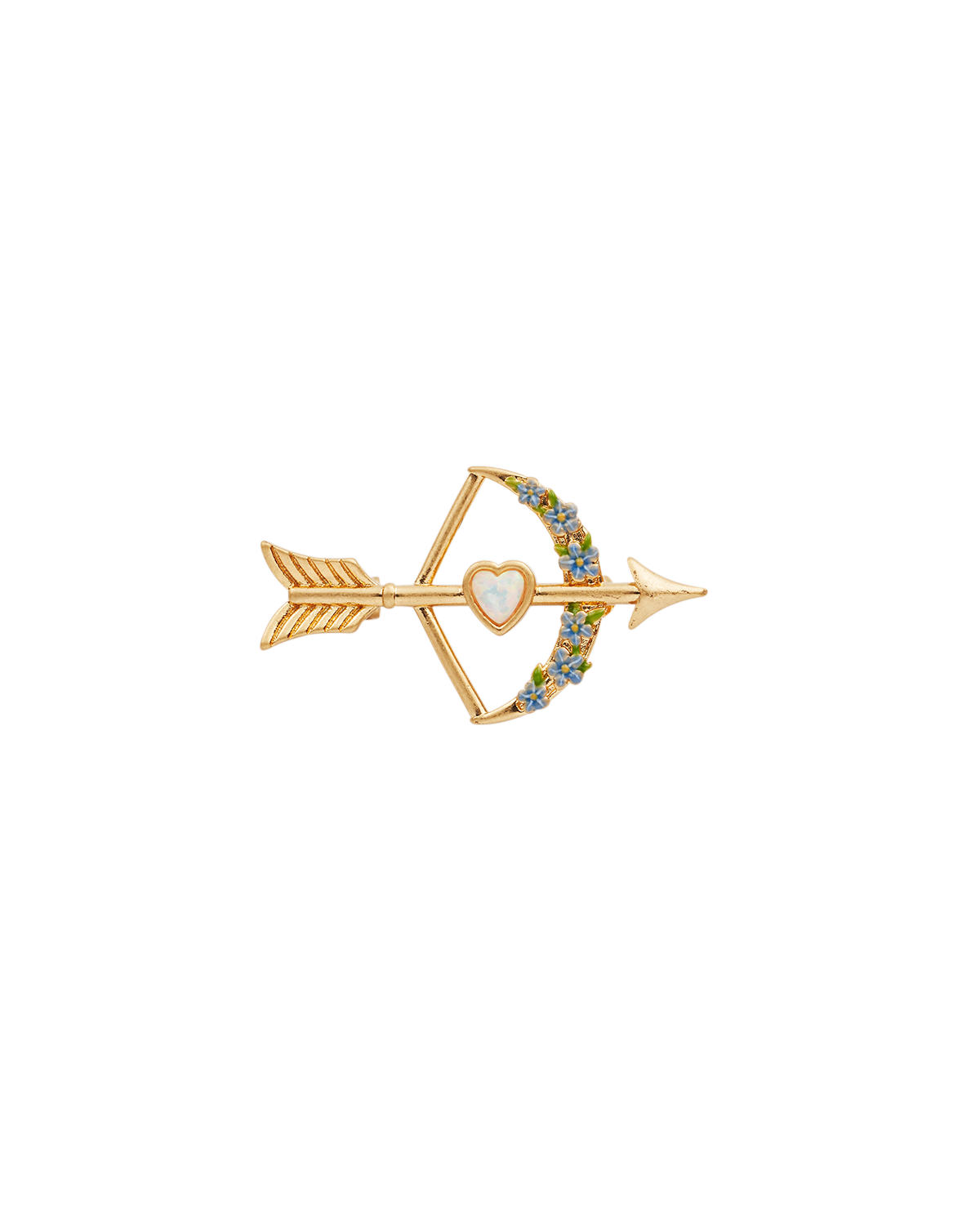Gold Cupids Bow & Arrow Brooch