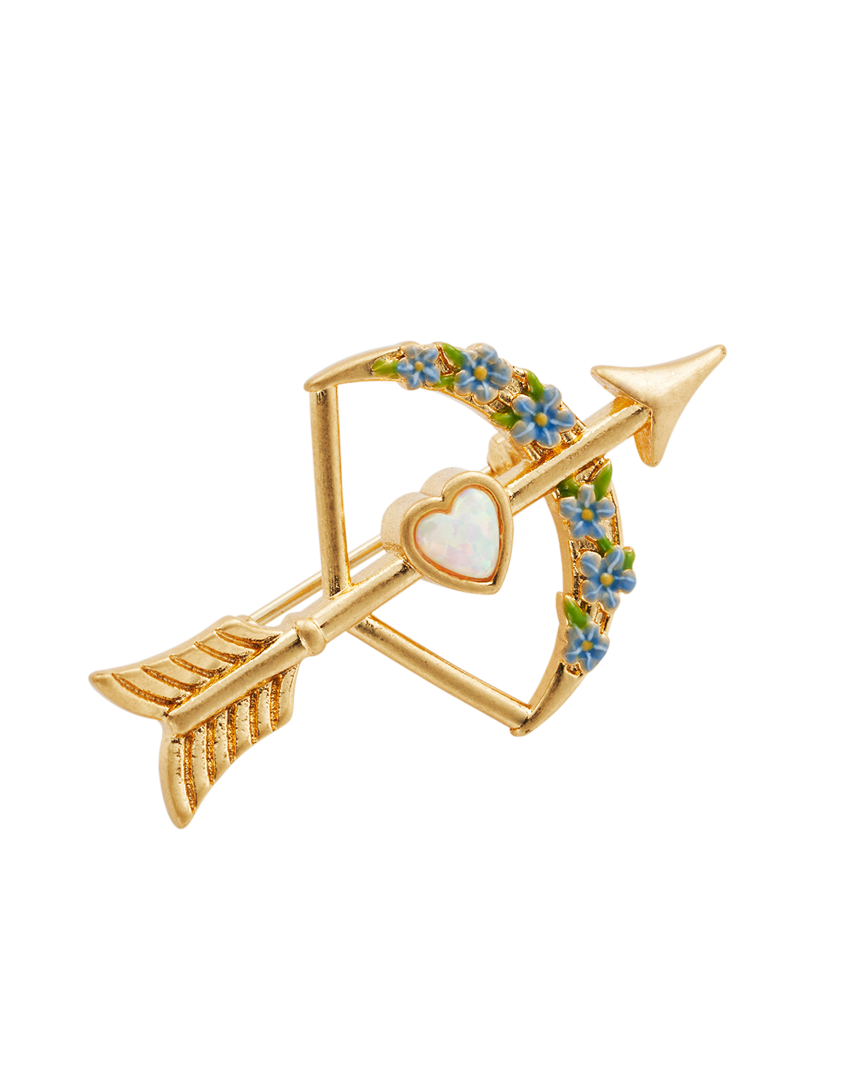 Gold Cupids Bow & Arrow Brooch
