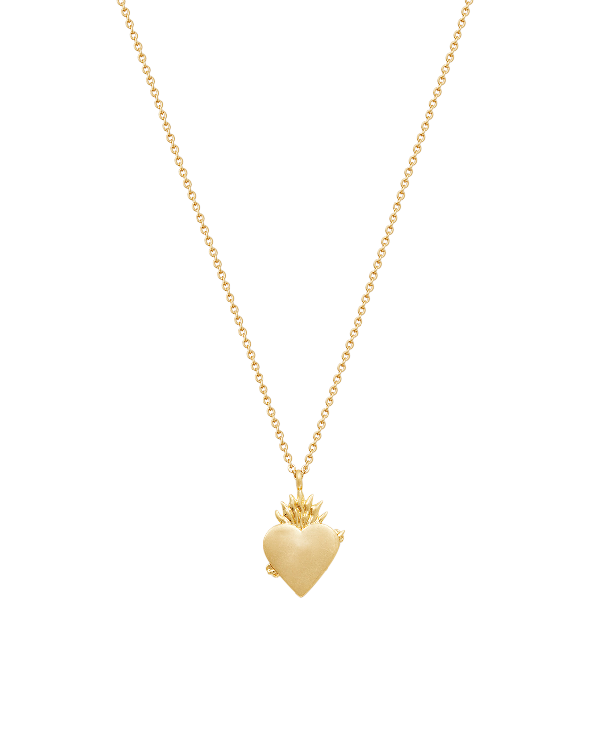 Gold Sacred Heart Necklace on a white background