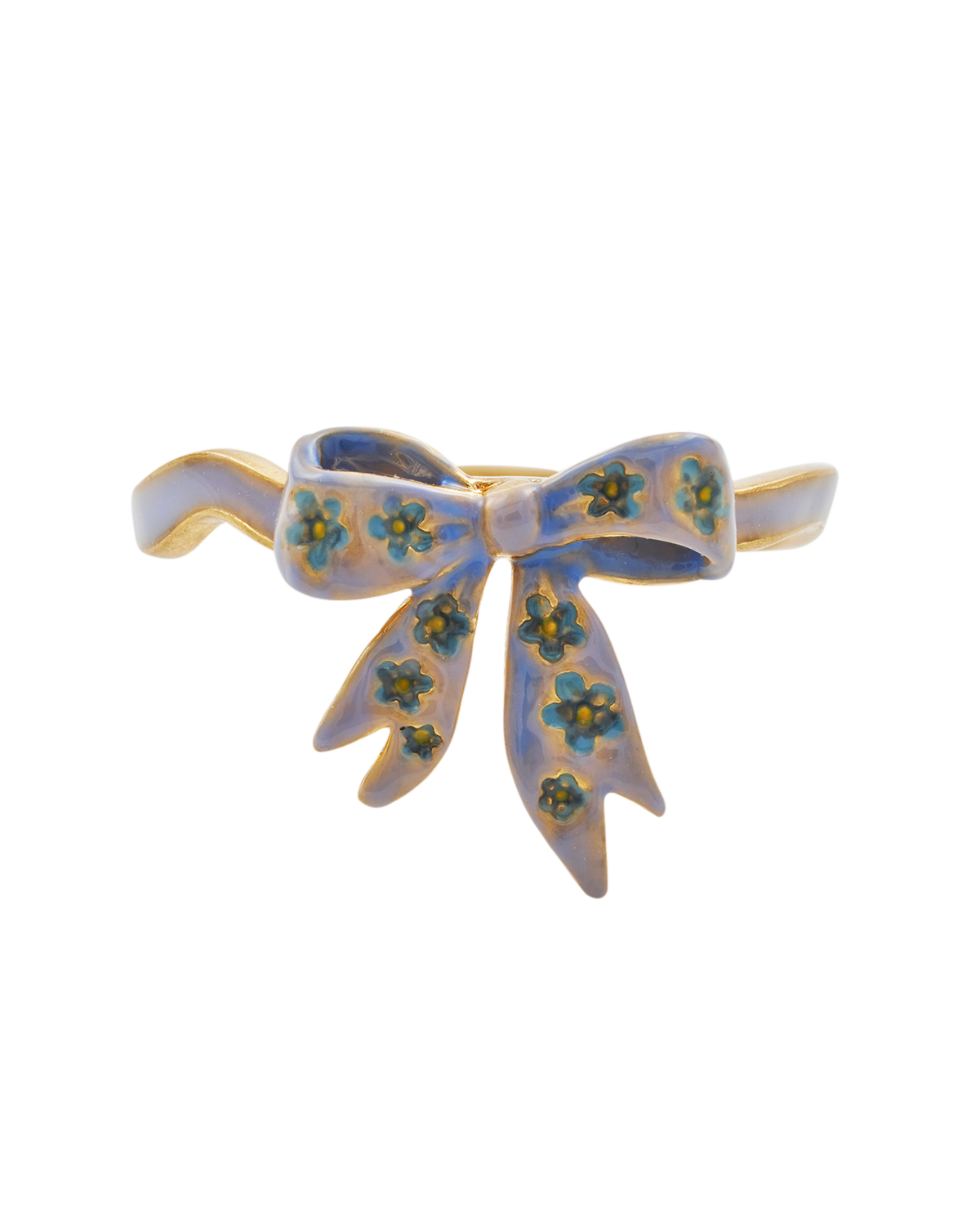 Decorative bow with floral patterns on a white background