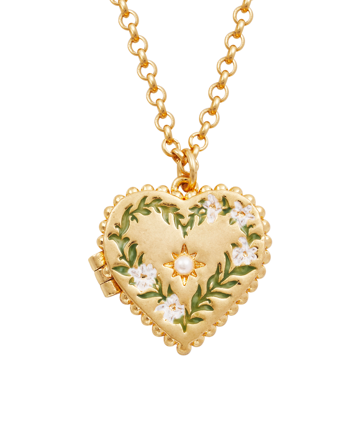 Jasmine Heart Locket Necklace