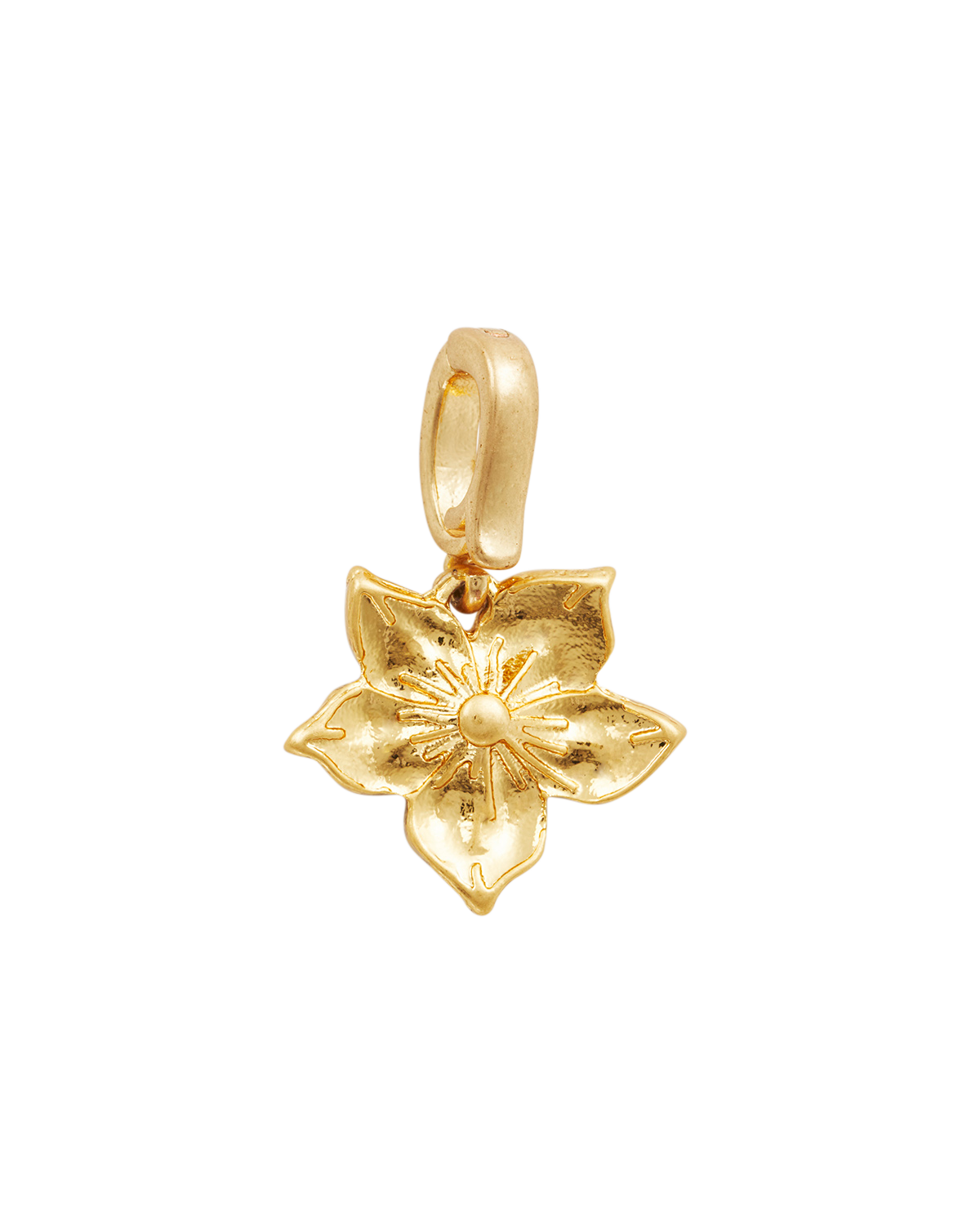 Gold Jasmine & Pearl Charm on a white background