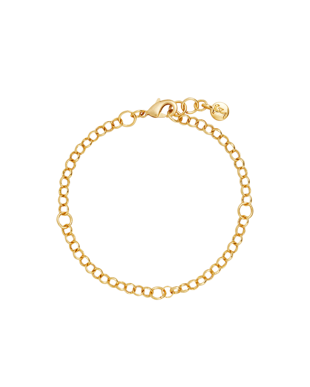 Gold Lucky Clover & Pearl Charm Bracelet