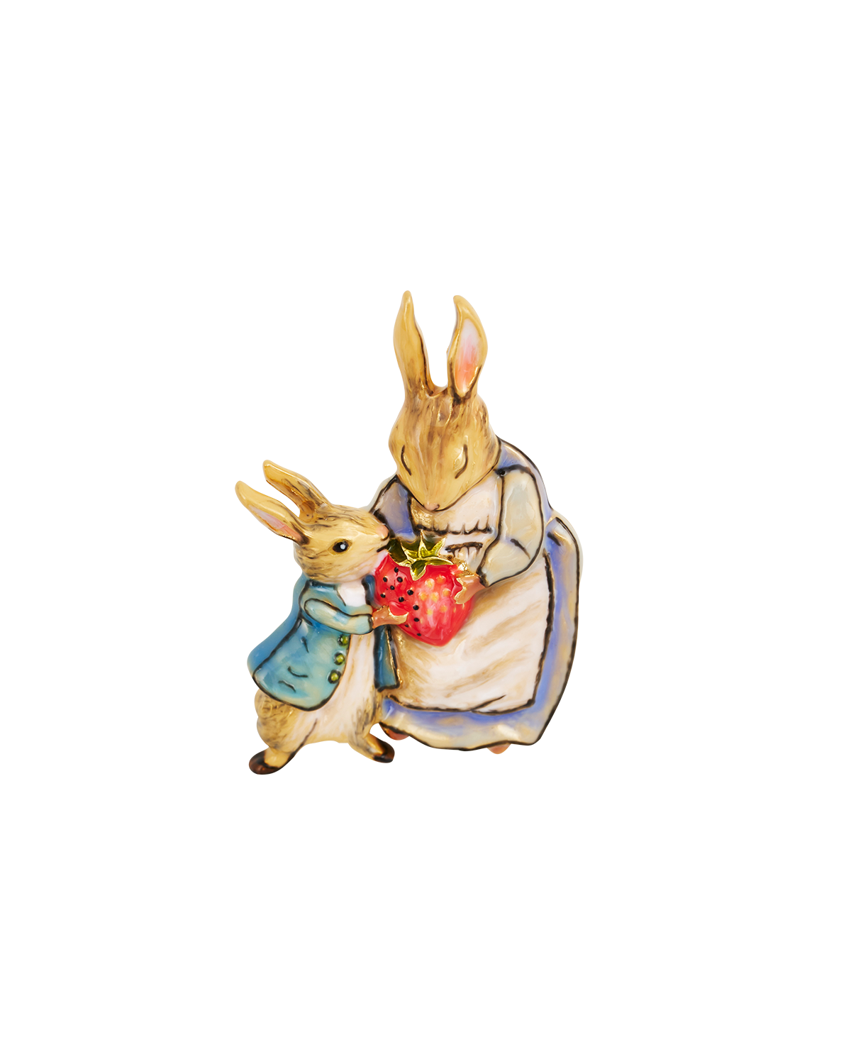 Peter Rabbit Mrs Rabbit enamel brooch