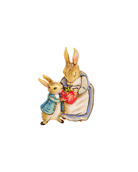 ピーターラビット　◆希少100周年記念　【Mrs.Rabbit & Peter】 Fable England ピーターラビットコレクション ミセス・ラビットのブローチ