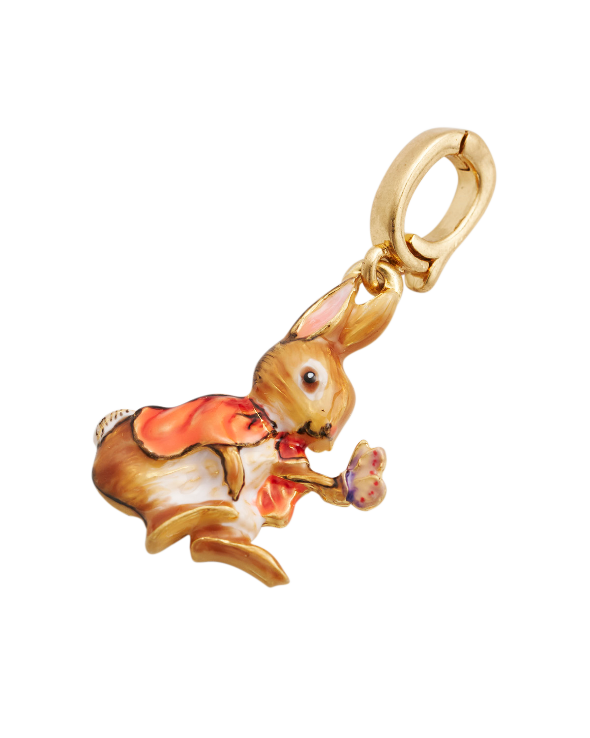 gold enamel flopsy bunny jewellery charm