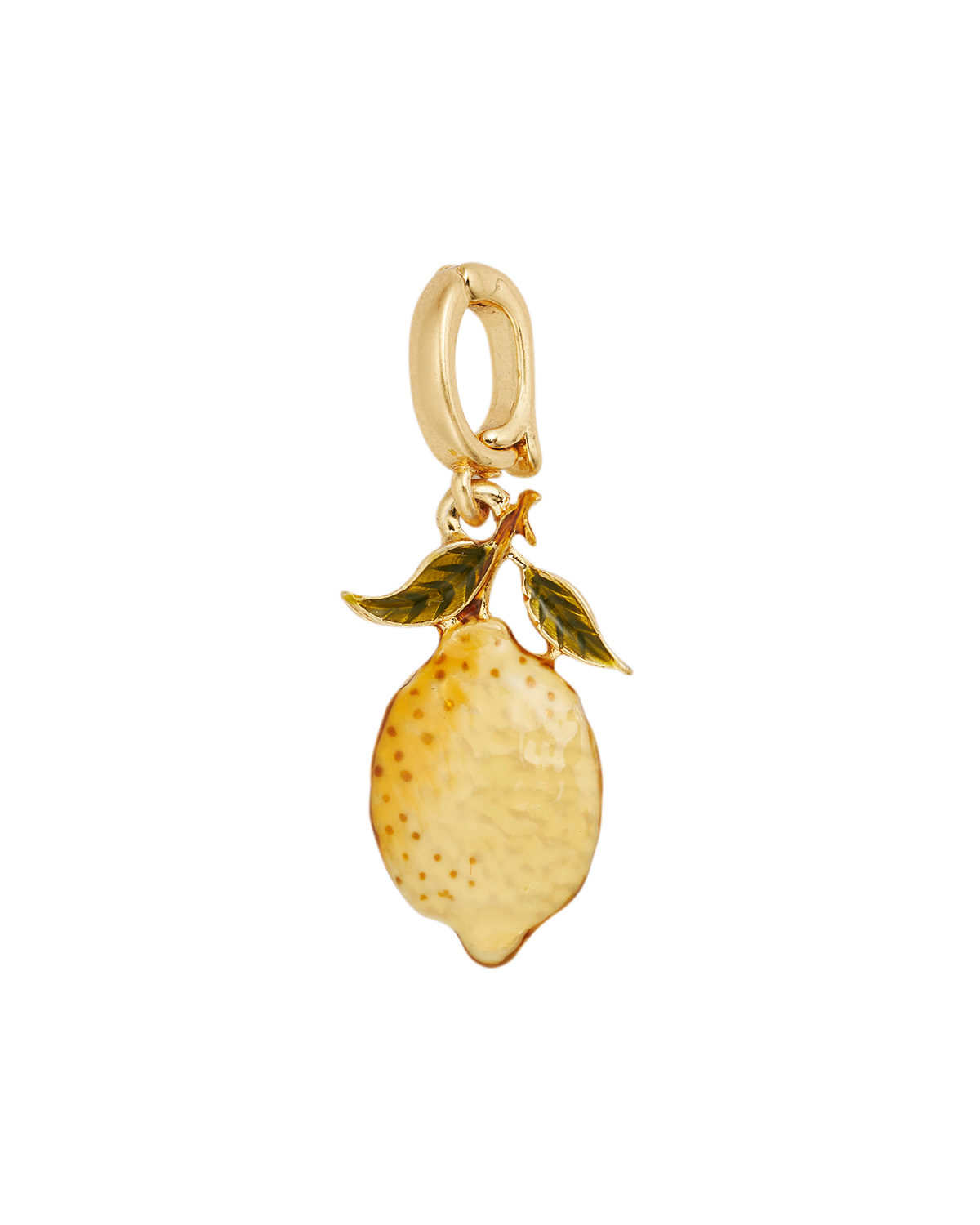 gold enamel lemon charm