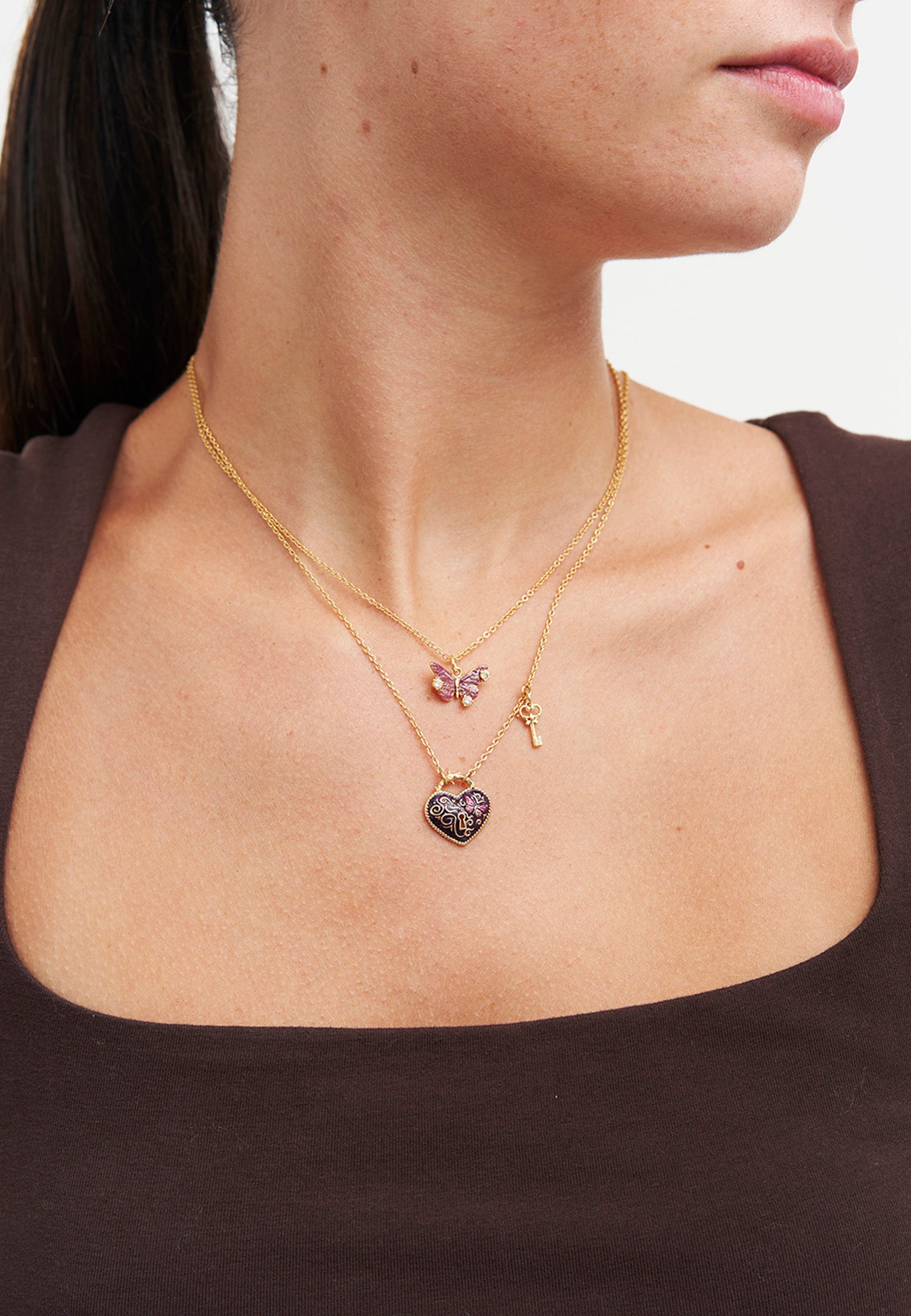 Hera Butterfly Necklace in Gold