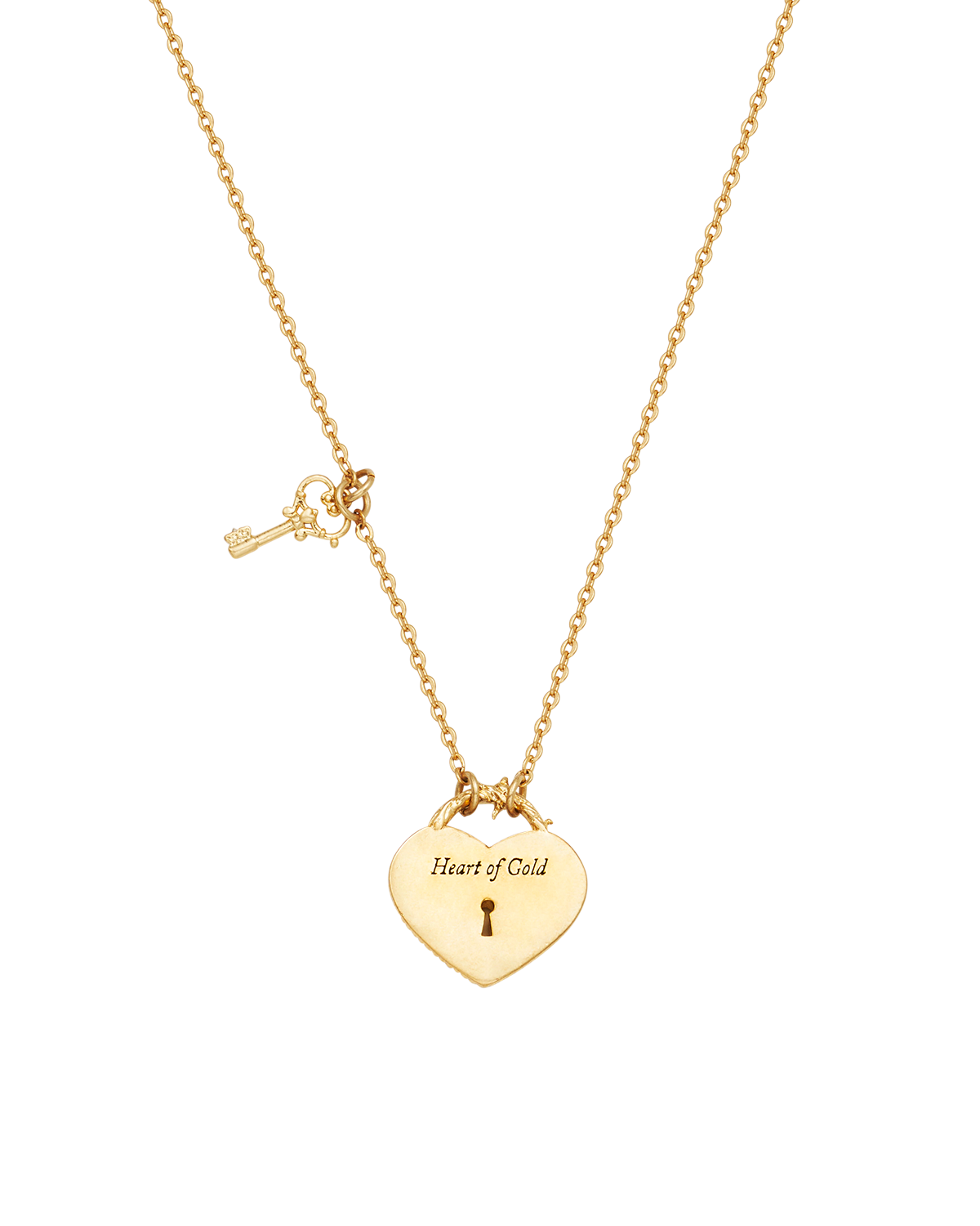 Eve Heart Lock & Key Necklace in Gold