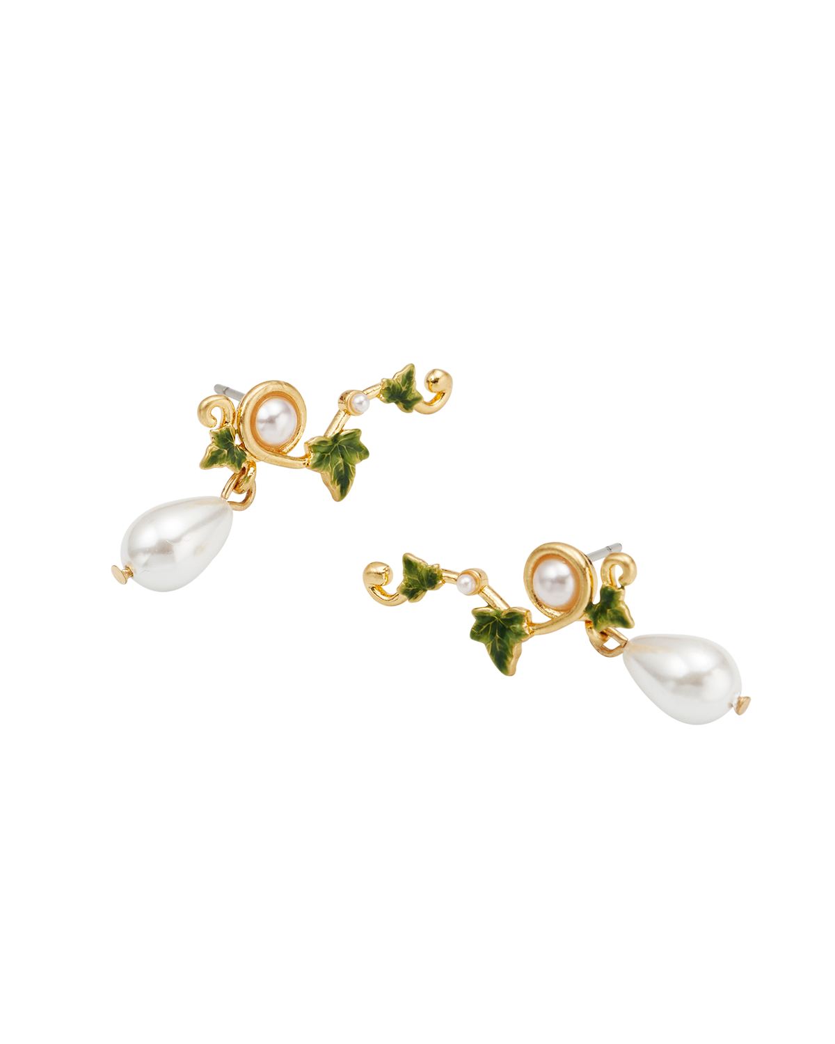 Ivy & Pearl Climber Earrings in Gold