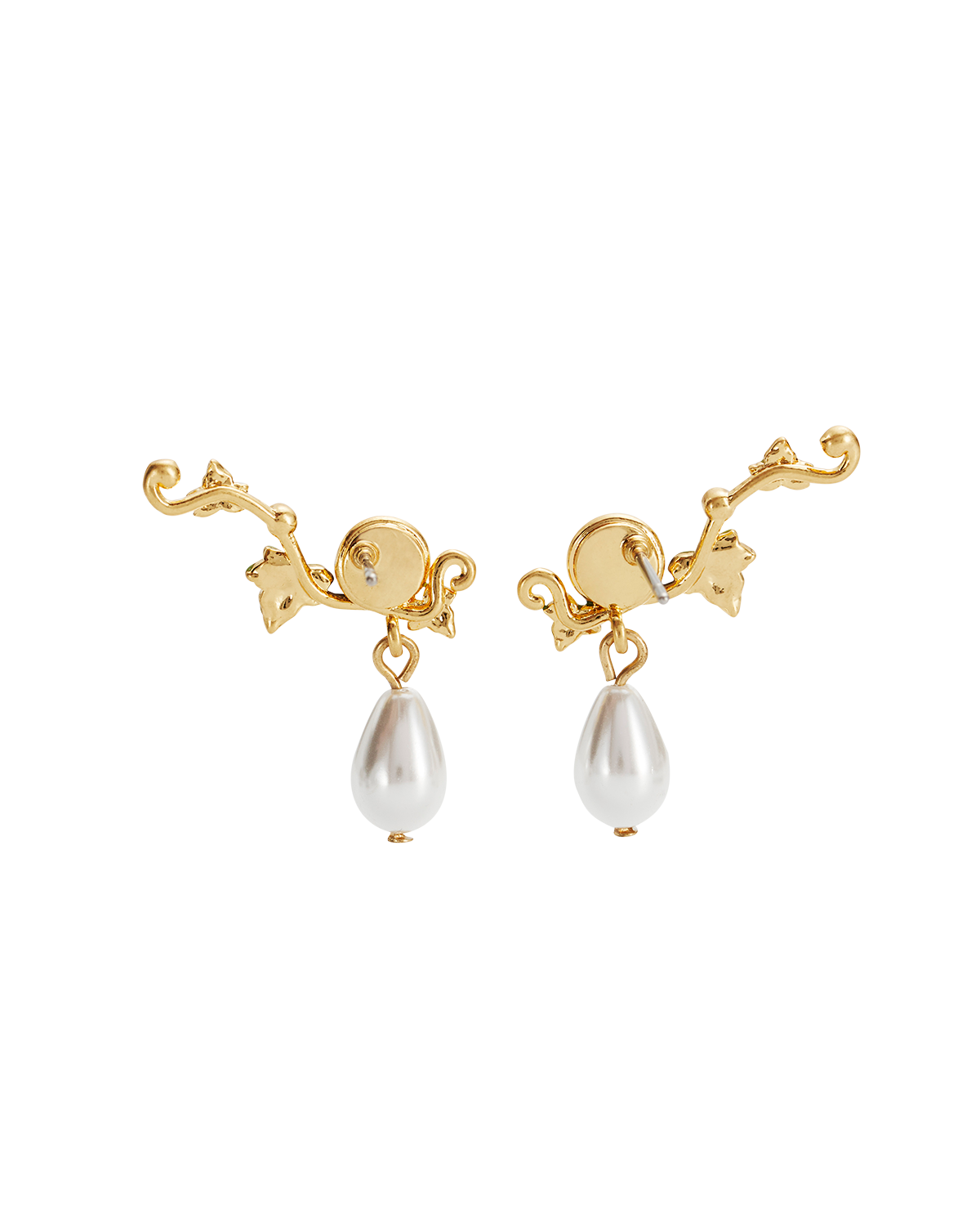 Ivy & Pearl Climber Earrings in Gold