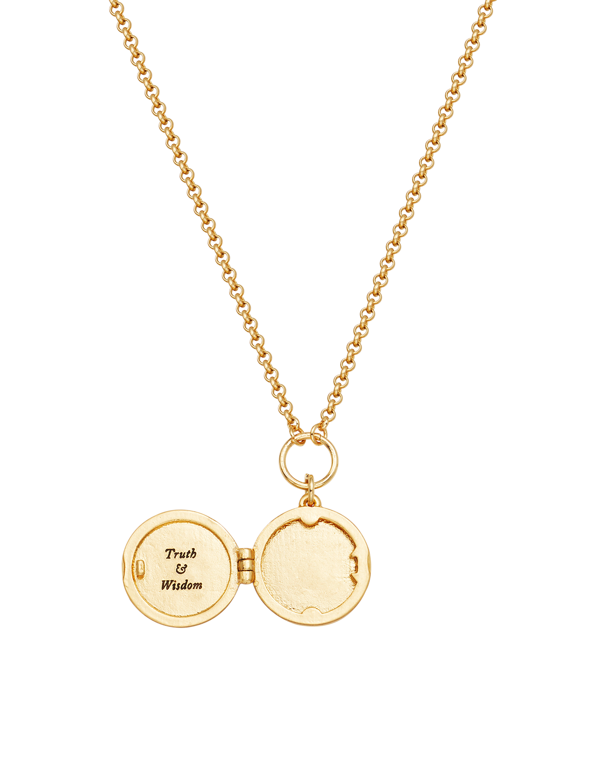 Snake & Blossom Locket Necklace in Gold