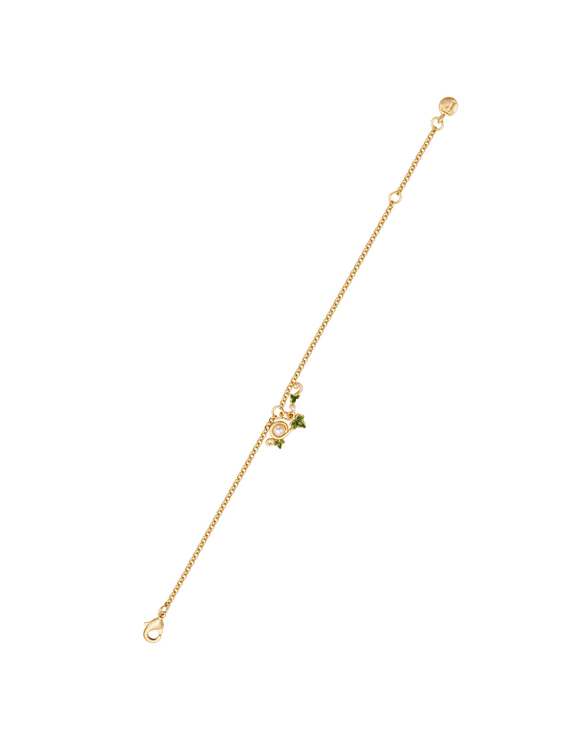 Ivy & Pearl T-Bar Bracelet in Gold