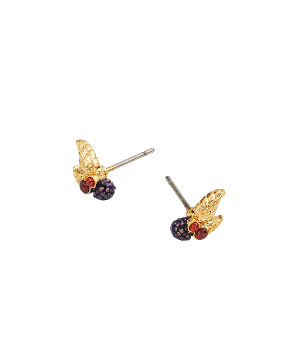 Orla Blackberry Stud Earrings in Gold