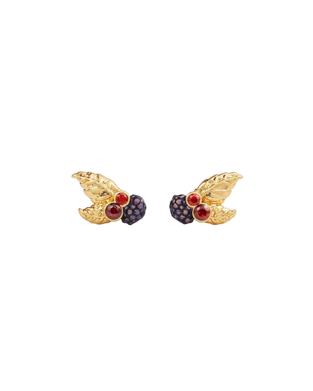 Orla Blackberry Stud Earrings in Gold