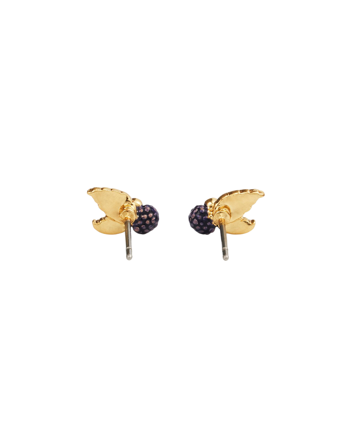 Orla Blackberry Stud Earrings in Gold
