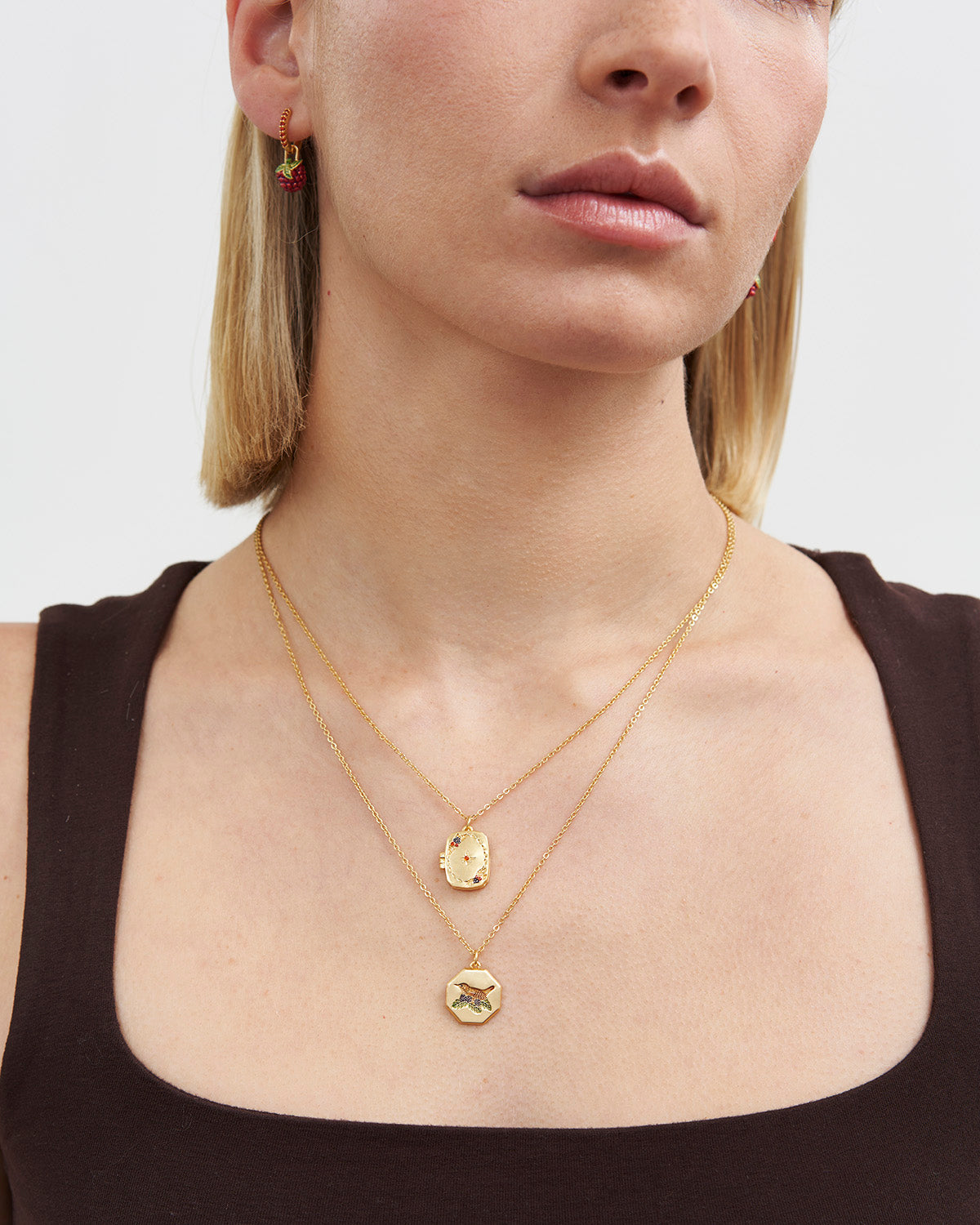 Wren & Blackberry Necklace in Gold
