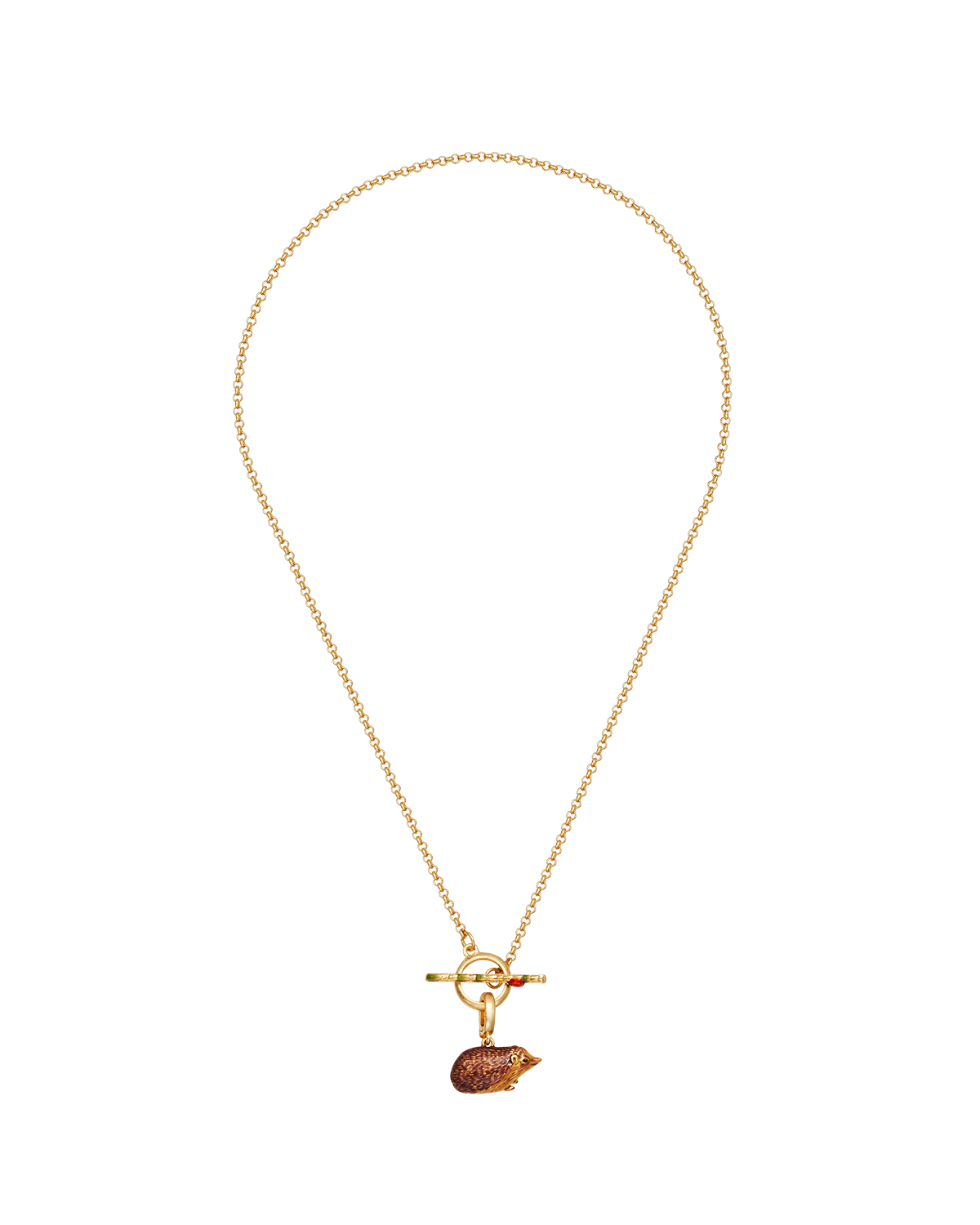 Ladybird & Hedgehog Toggle Necklace in Gold