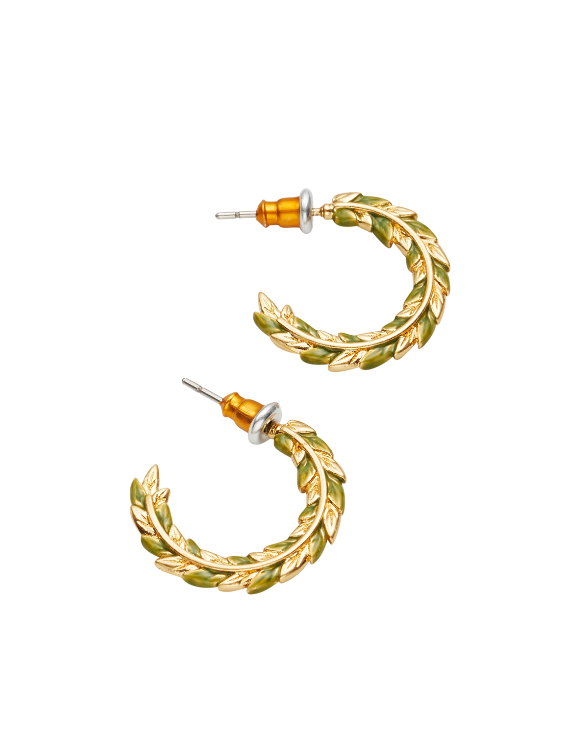 Wheat Hoop Earrings in Gold