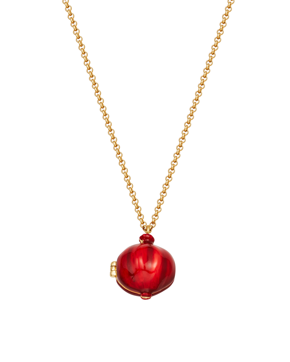 Pomegranate Locket Necklace in Gold