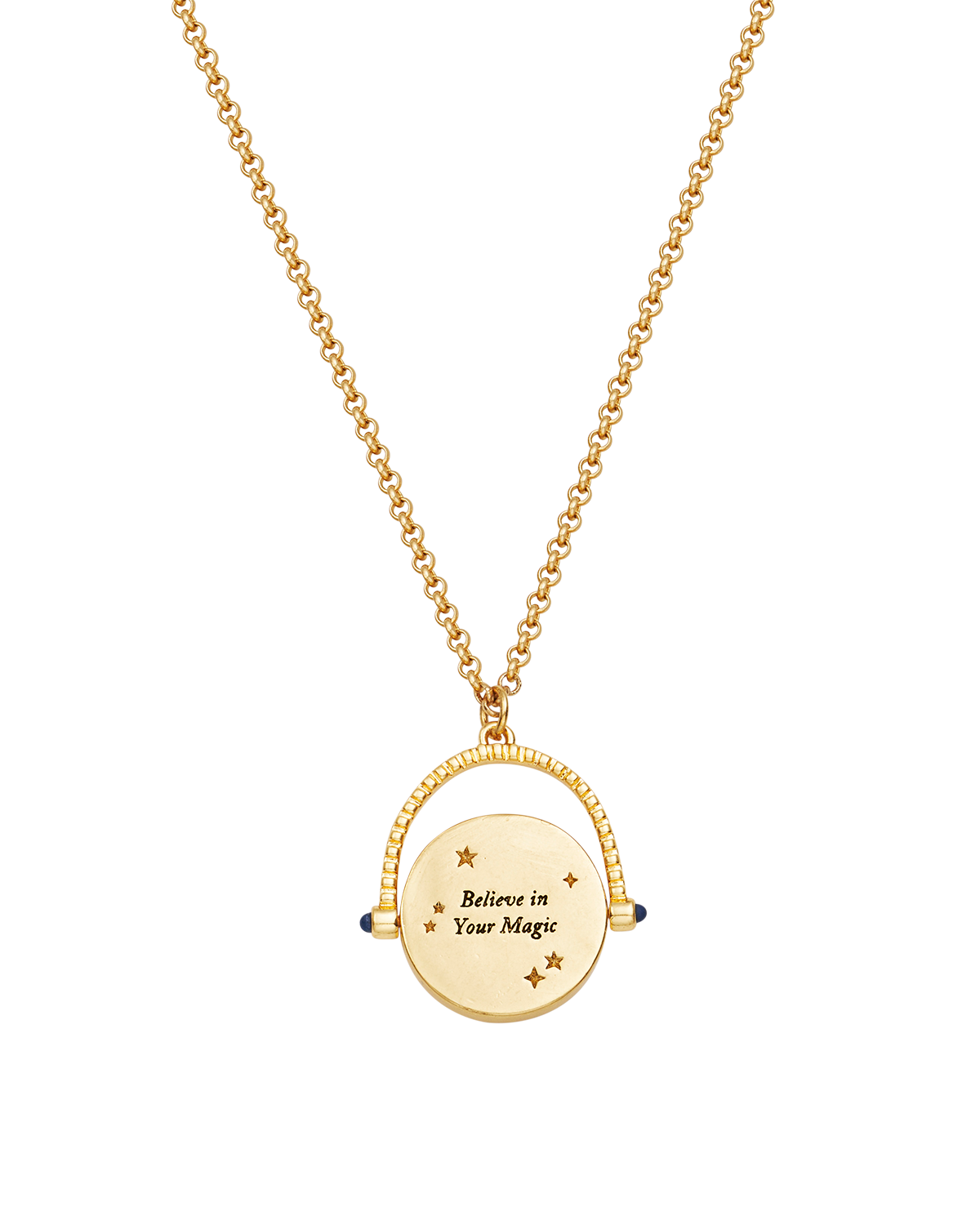 Owl Spinner Necklace in Gold